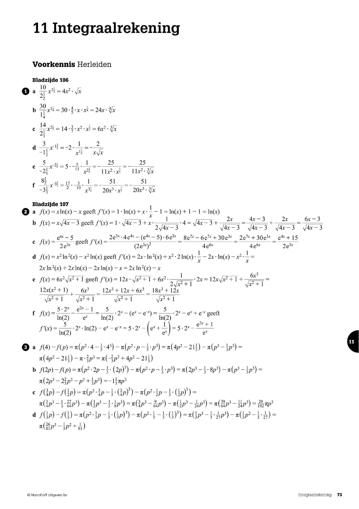 Vwo B Ed 11 Uitwerkingen H11 Integraalrekening - Wiskunde B - Studeersnel