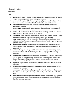 Chapter 1 Notes - PSYC-1010 Introductory Psychology - Chapter 1 Notes ...