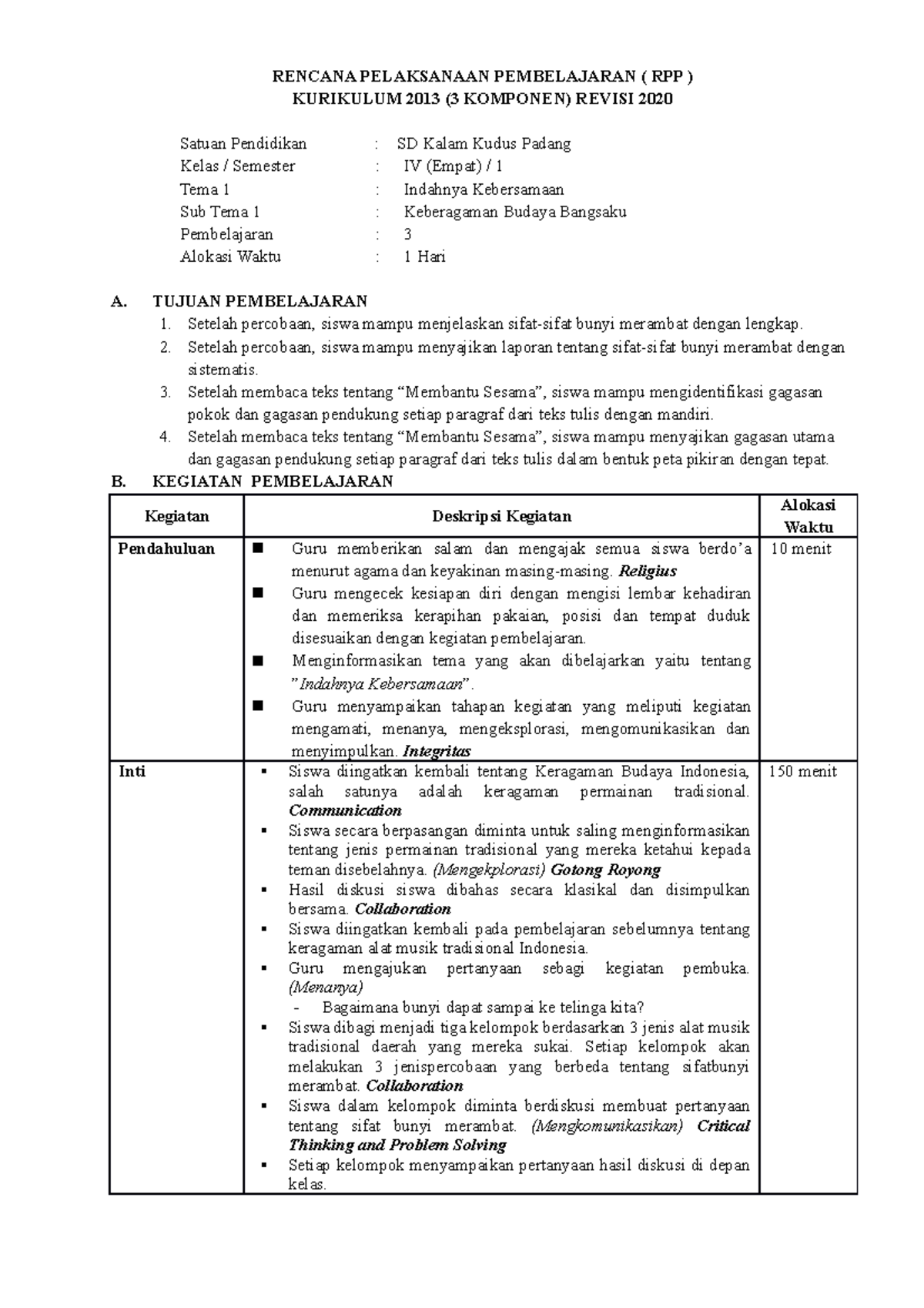 4.1.1.3 - RPP Revisi 2020 (datadikdasmen - RENCANA PELAKSANAAN ...