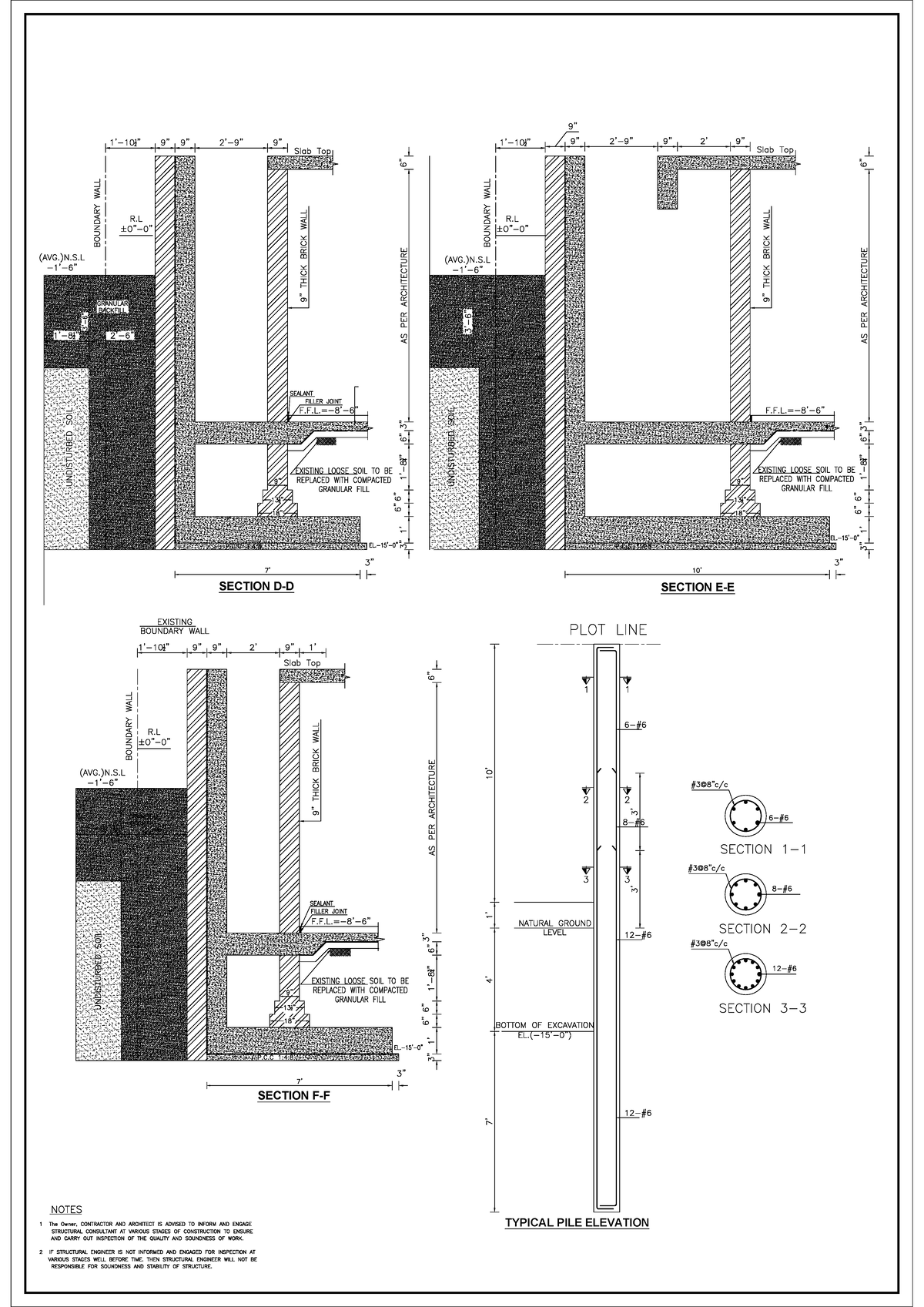 Pile drawing - Design of structures 1 - SECTION D-DSECTION D-D SECTION ...