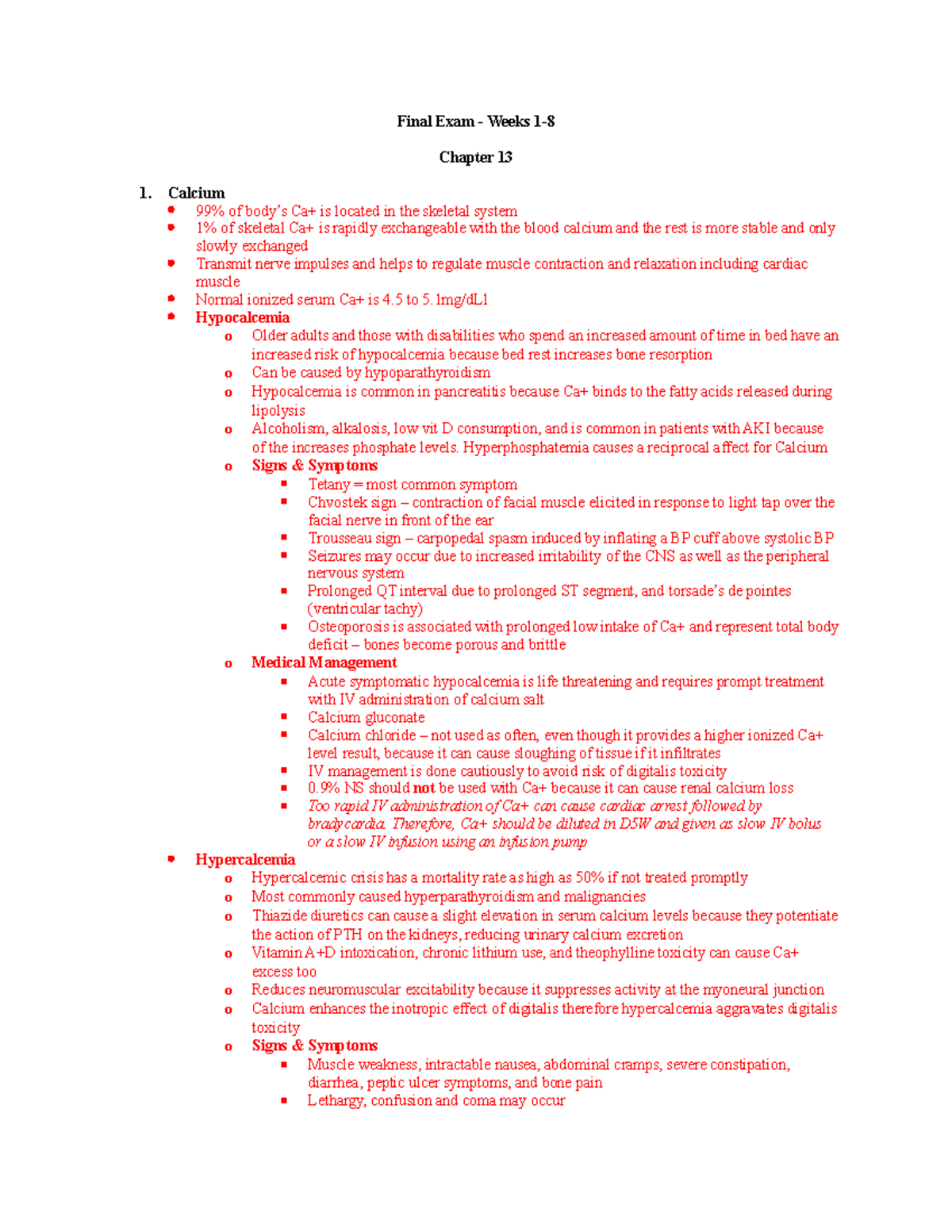 Exam 3 Study Guide - Exam tips - Final Exam - Weeks 1- Chapter 13 ...