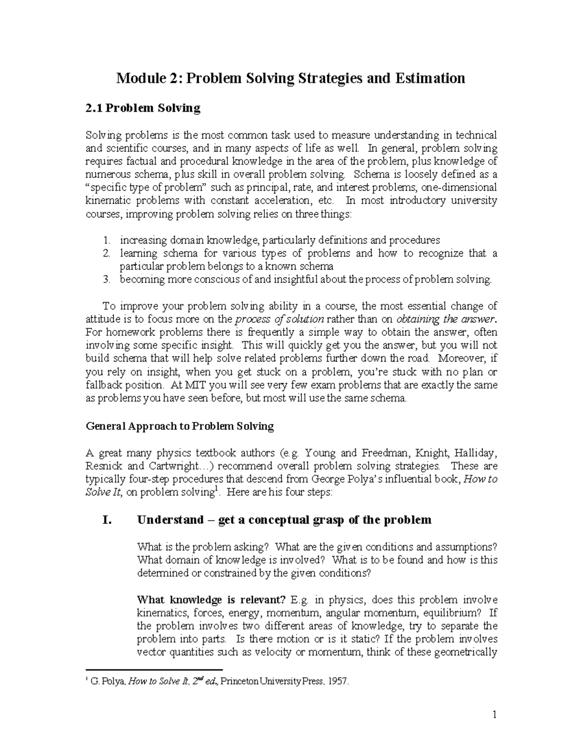 MIT8 01SC Coursenotes 02 - Module 2: Problem Solving Strategies And ...