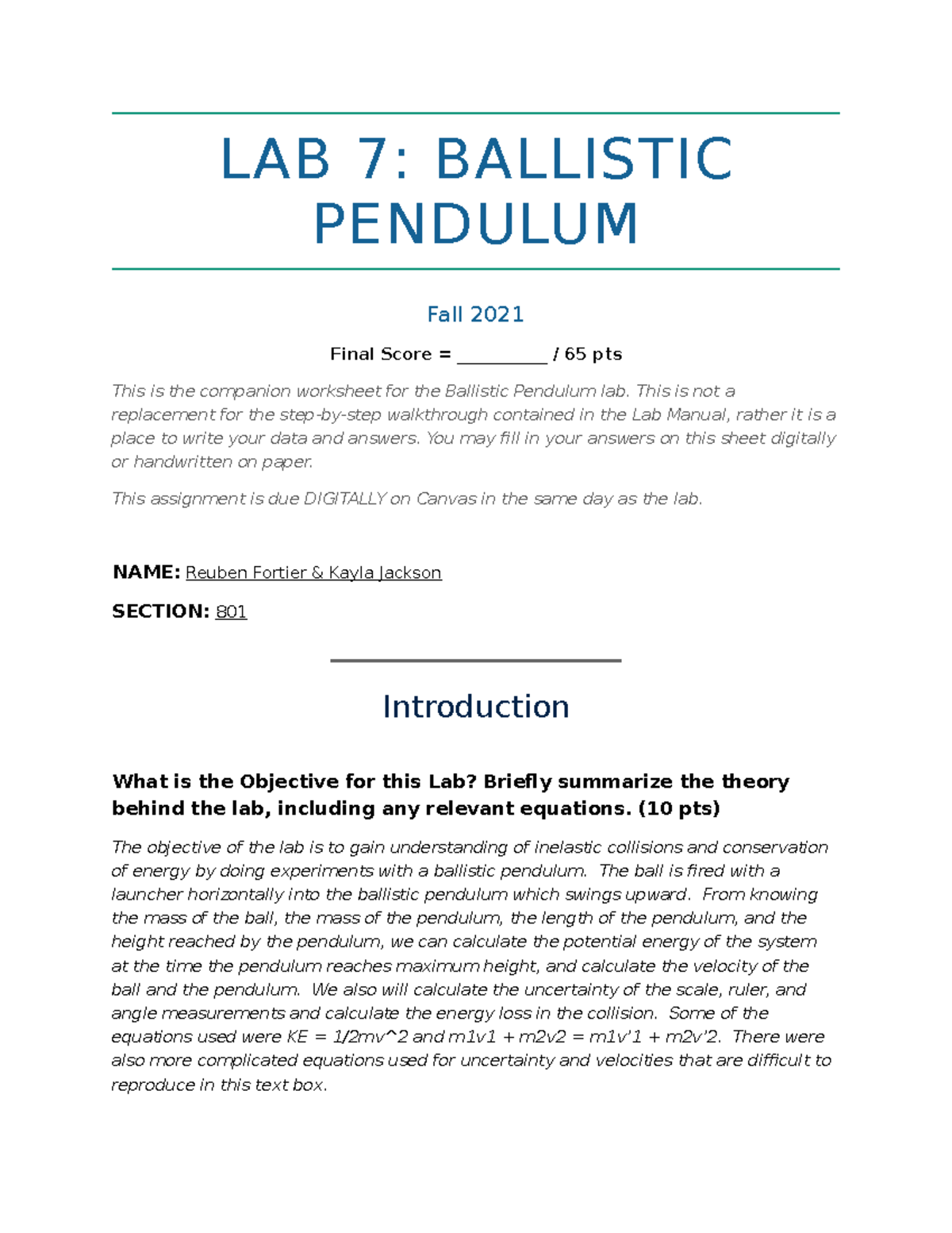 lab7-ballistic-pendulum-worksheet-v2-lab-7-ballistic-pendulum-fall-2021-final-score