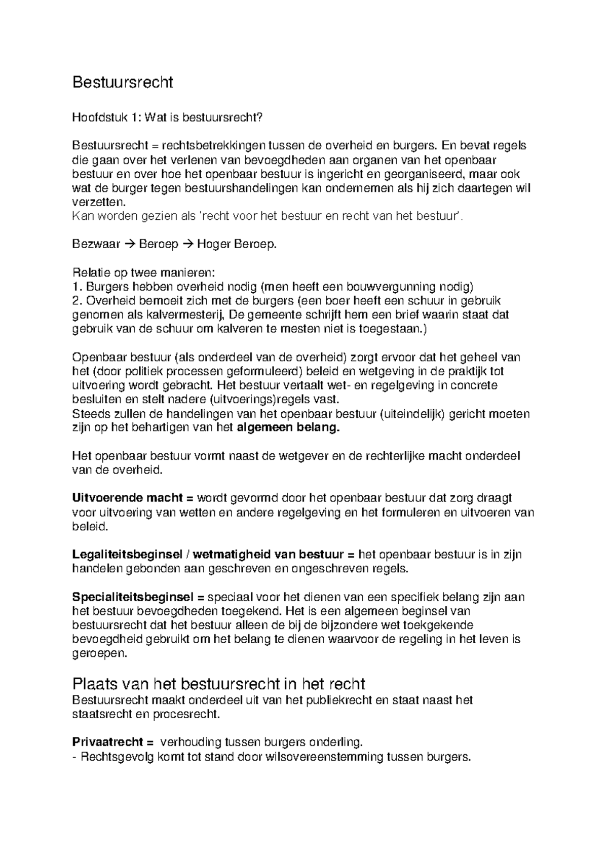 Samenvatting Bestuurs (proces)recht In Kort Bestek", A.W. Verschut ...