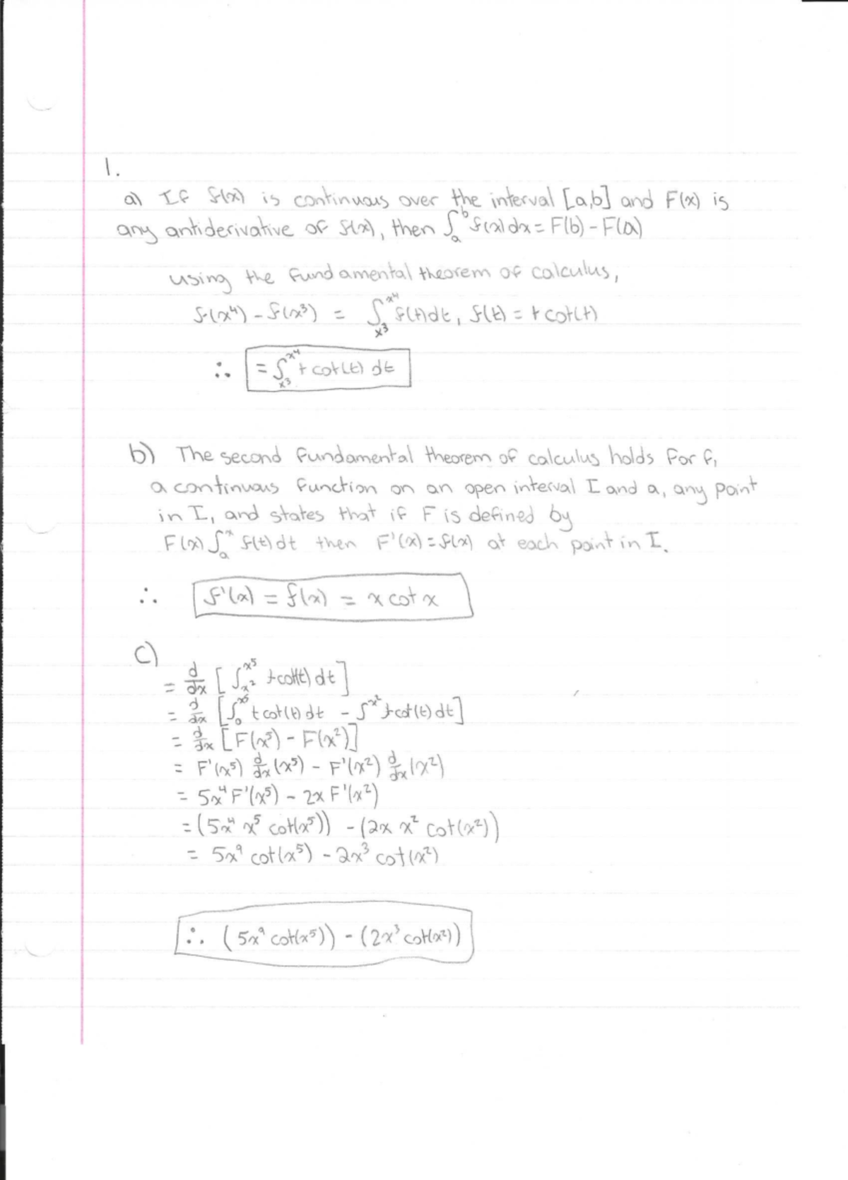 Calc Assignment 9 - perfect score - Calculus 1000A/B - Studocu