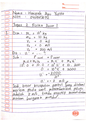 Tugas 1 - Fisika Dasar - Fisika Dasar 1 - Studocu