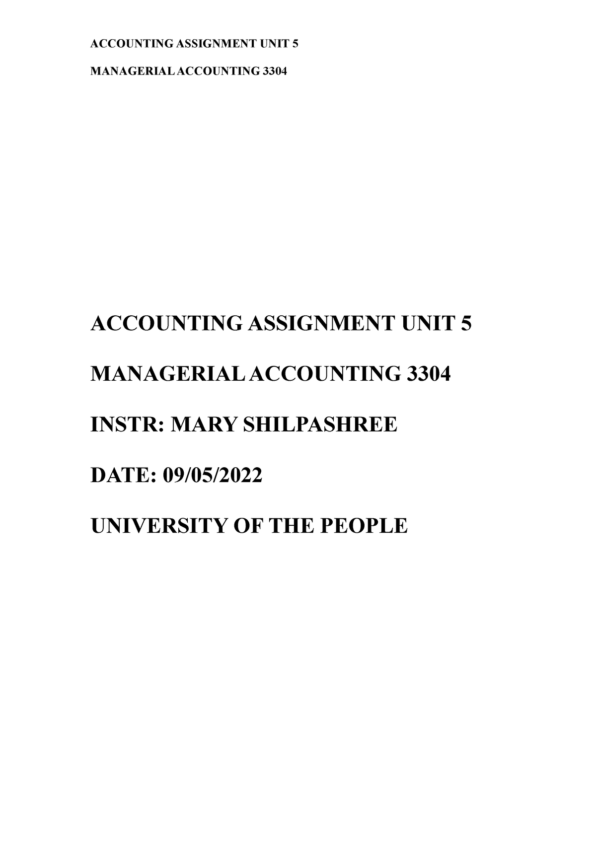 accounting assignment utar