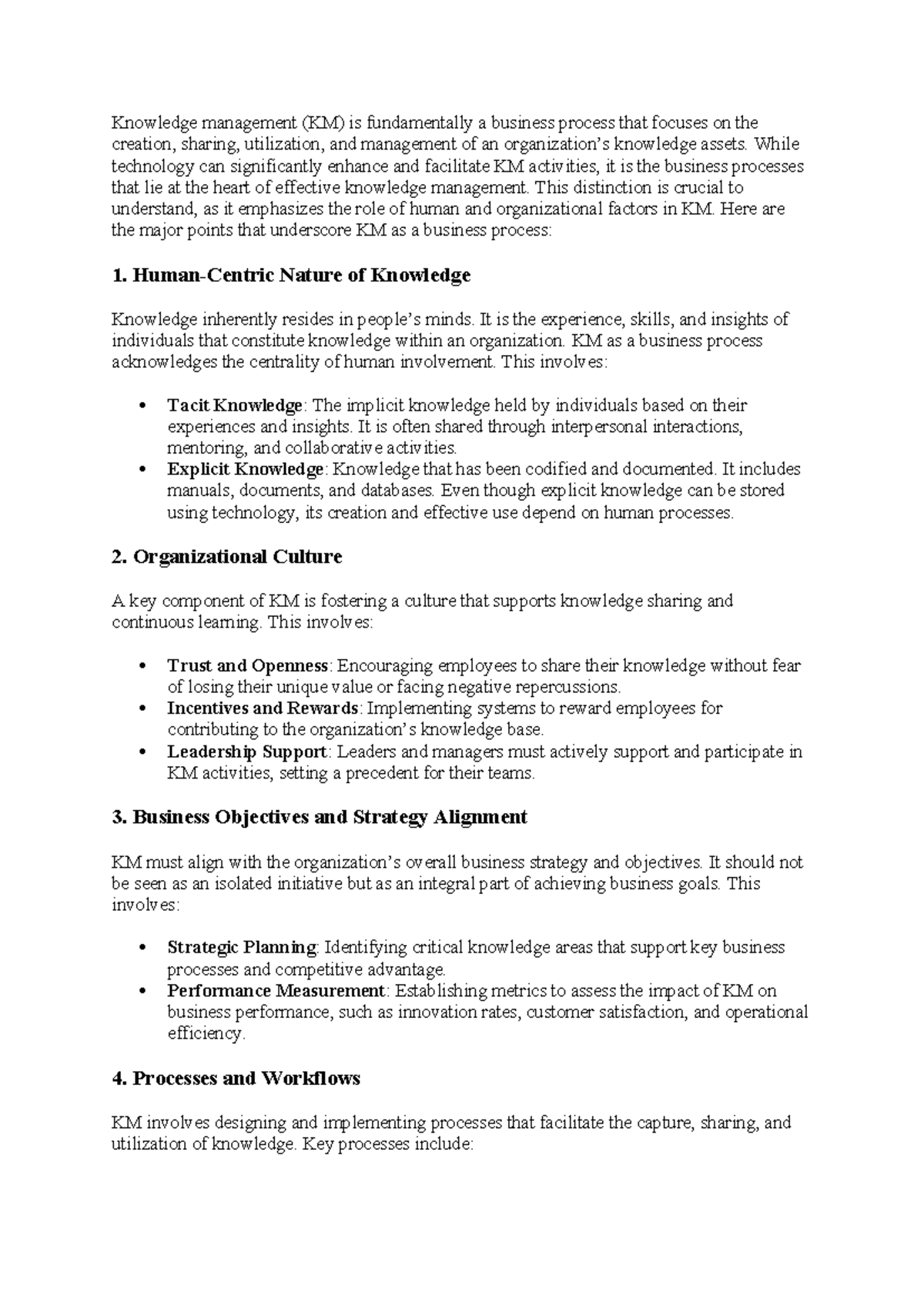Knowledge management - notes - Knowledge management (KM) is ...