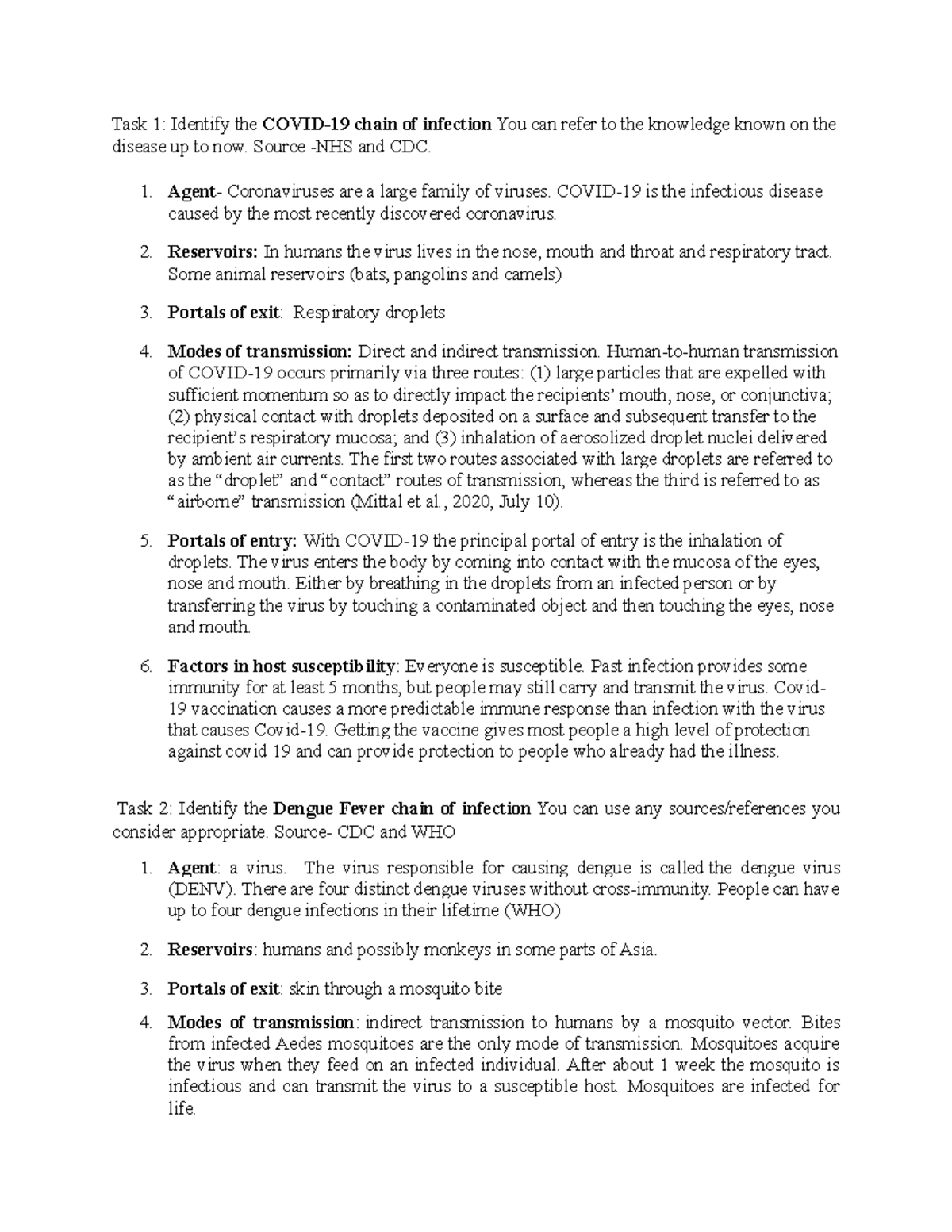 Chain of Infection presentation Task 1 Identify the COVID19 chain