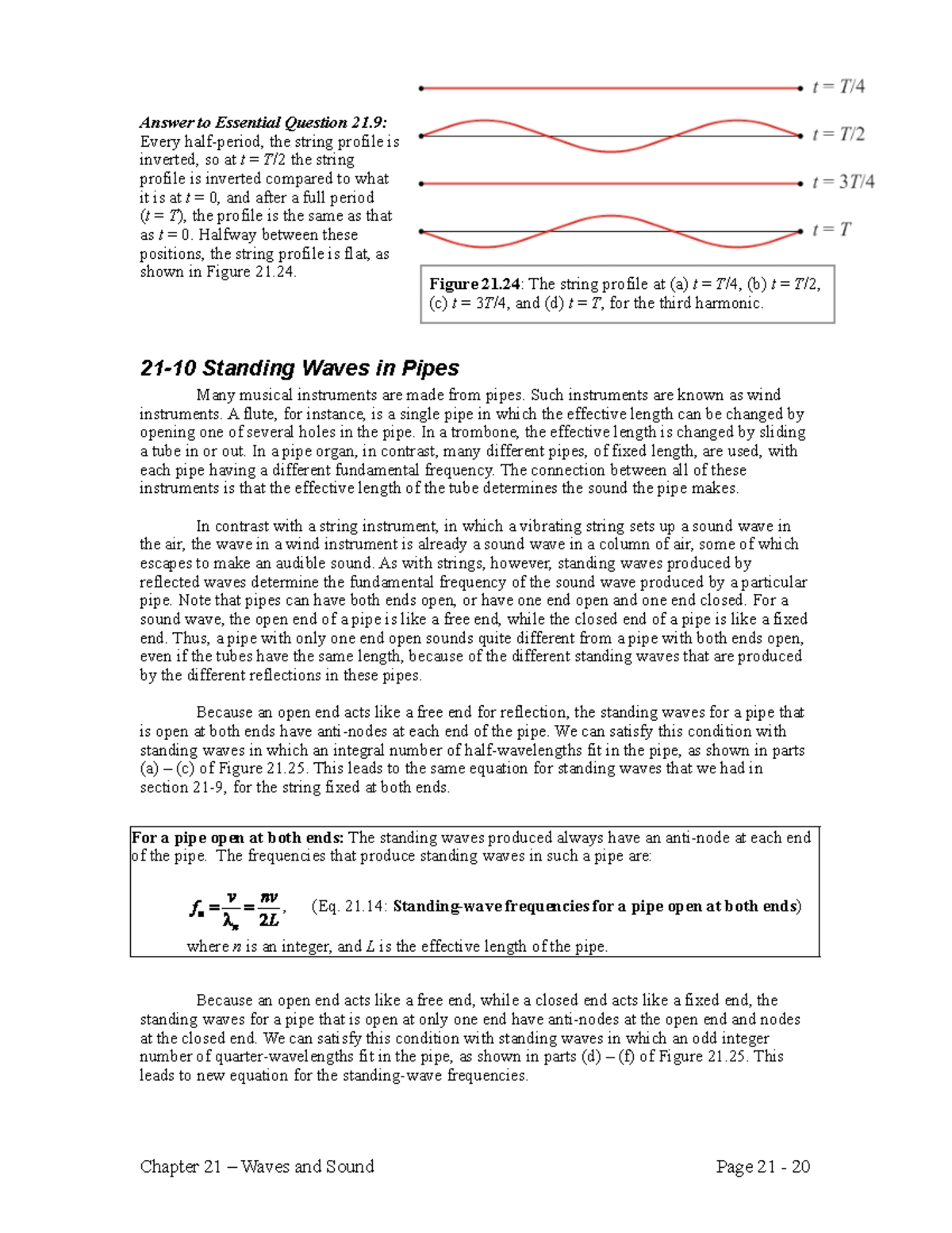 Section 21dash10Standing Wave - Answer to Essential Question 21: Every ...