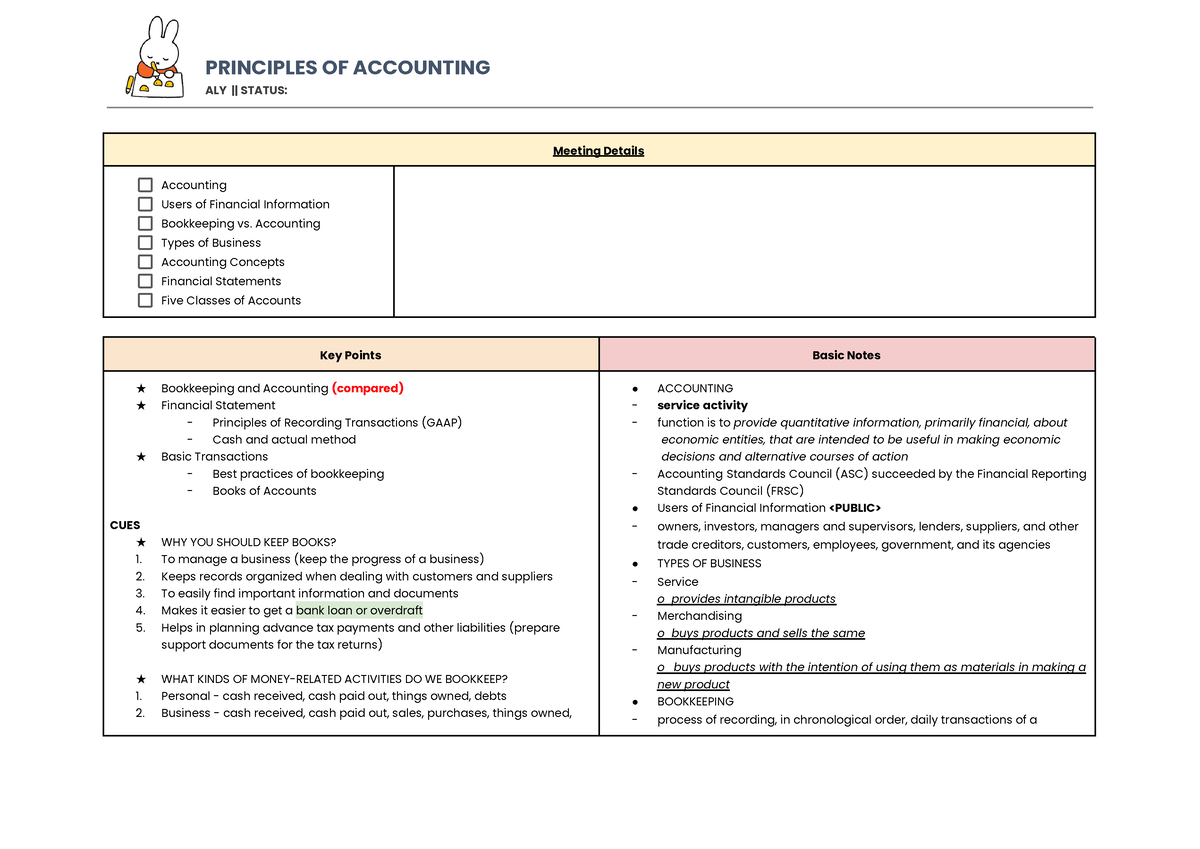 POA Transes - Basics in Principles of Accounting - PRINCIPLES OF ...