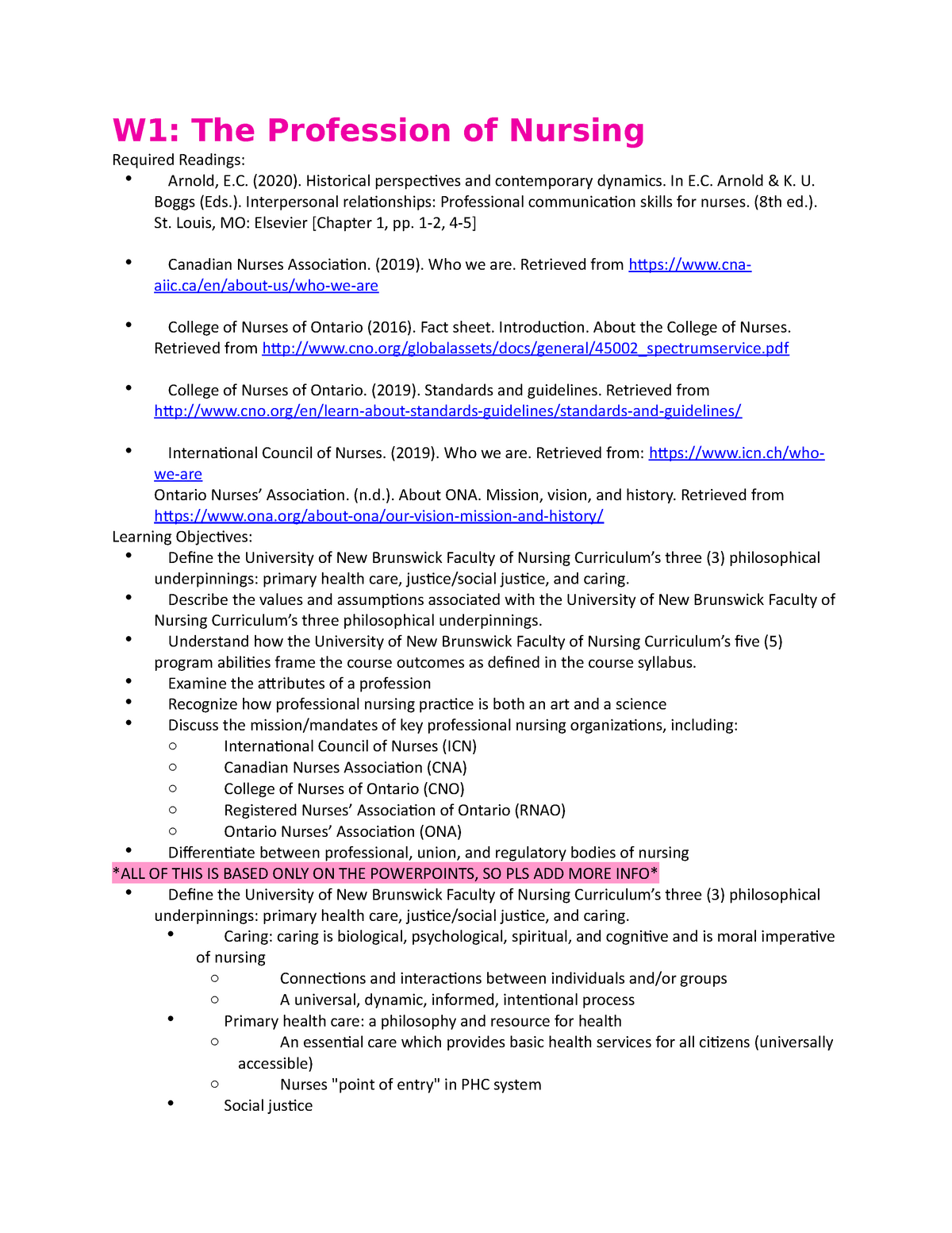 nursing as a profession assignment pdf