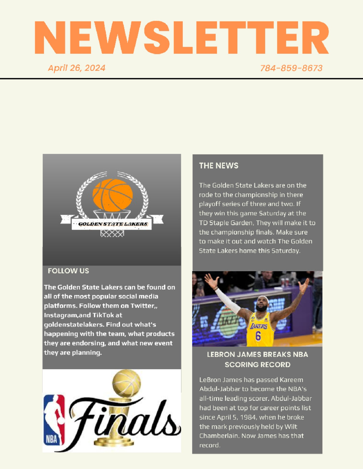 Part 8 - Team Newsletter - Studocu