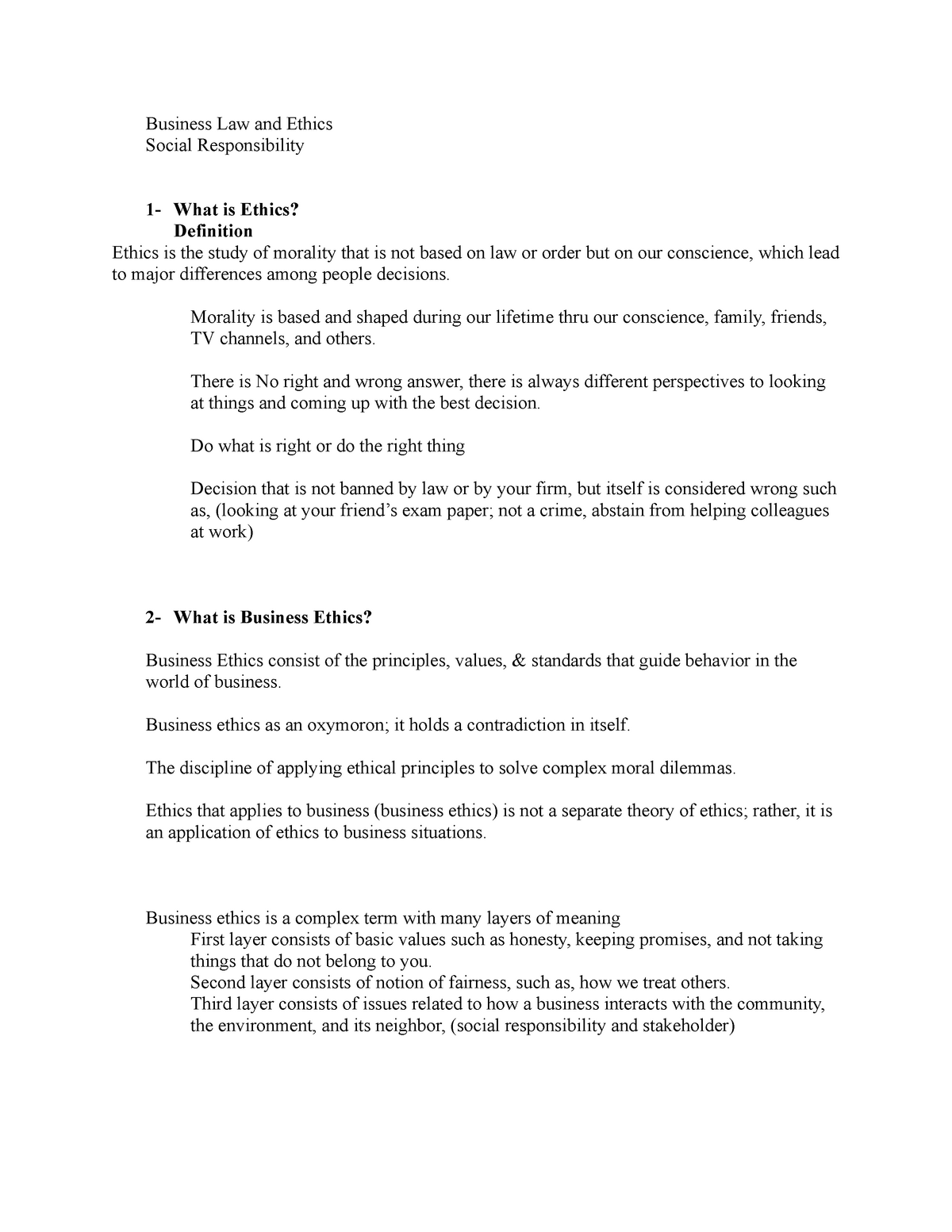 Chap 4 Business Ethics - Lecture Notes 4 - Business Law And Ethics ...