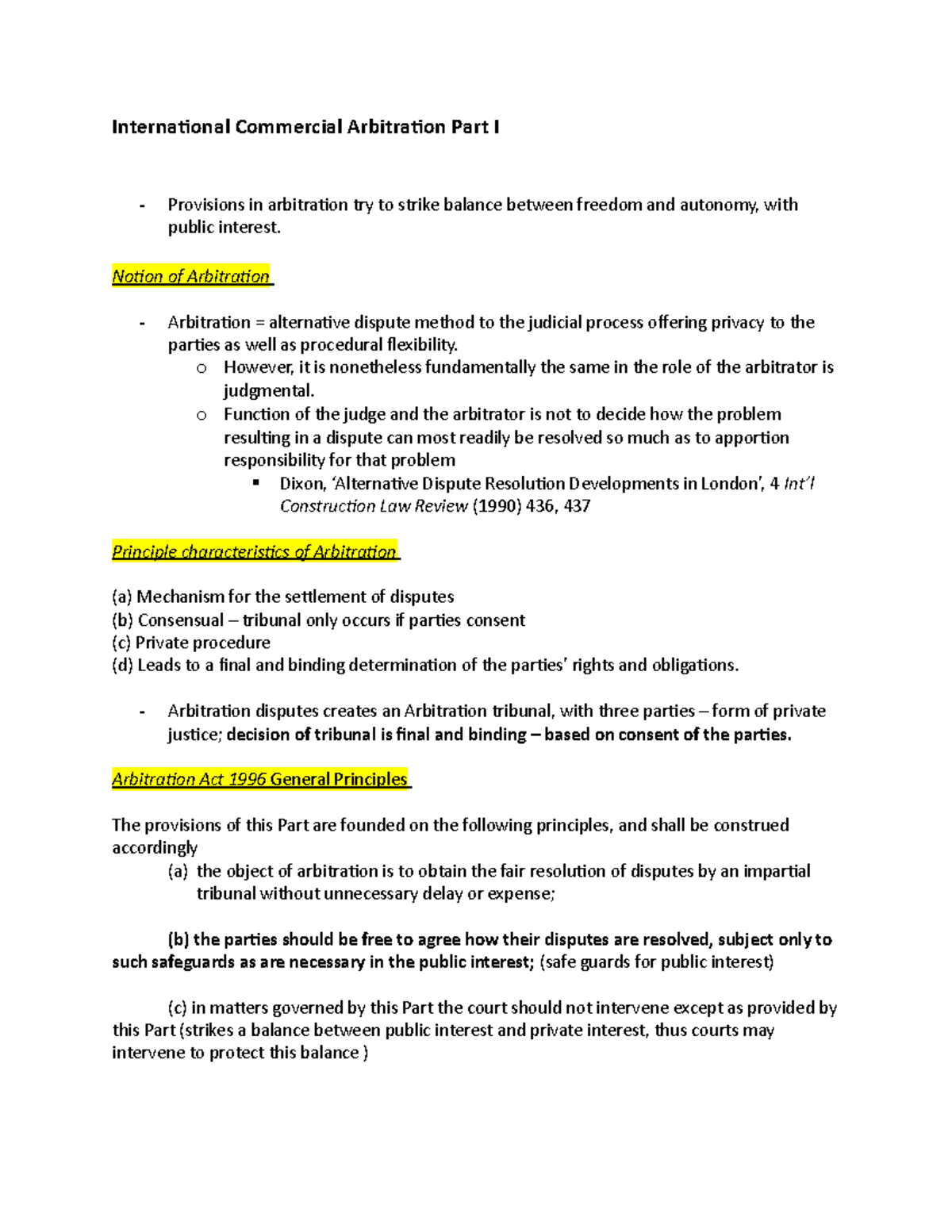 international commercial arbitration essay