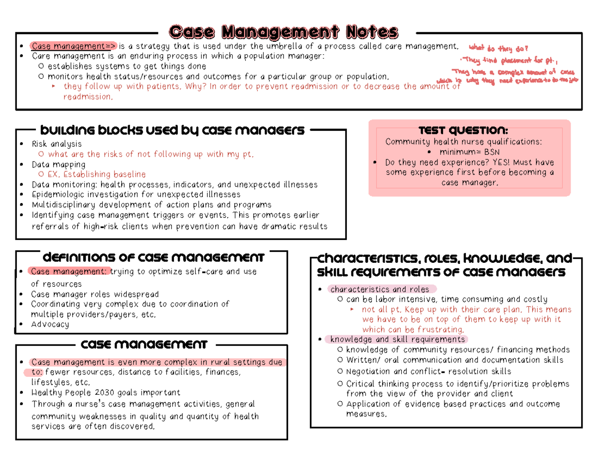 Case management notes week 2 whatdotheydo Theyfindplacementforpt