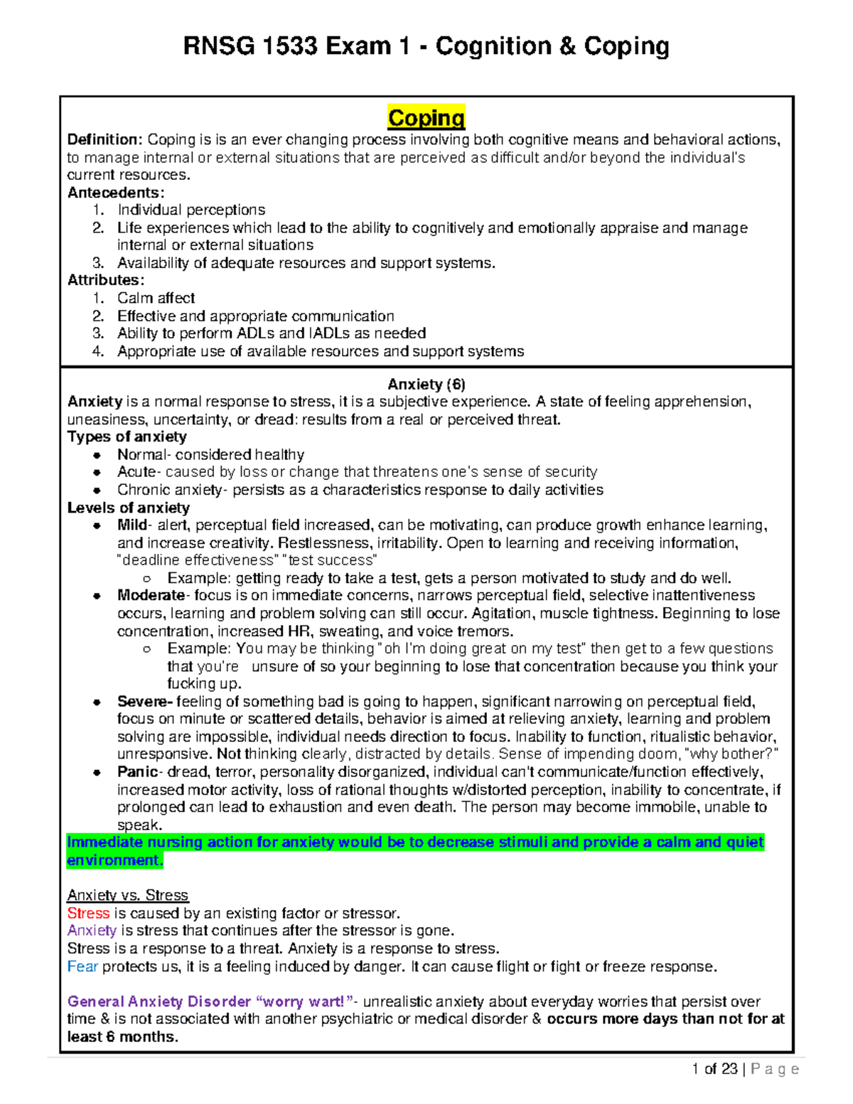 Coping cognition - Coping Definition: Coping is is an ever changing ...