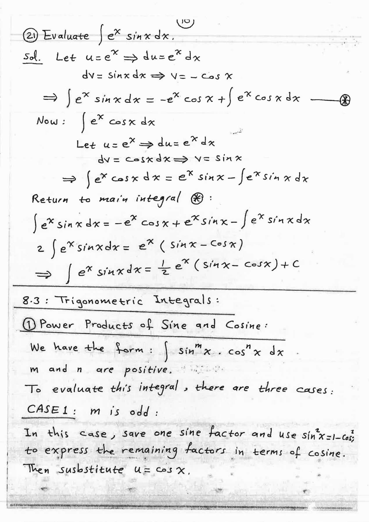 Calculus Lecture Notes Trigonometric Integral - Calculus 1 - Studocu