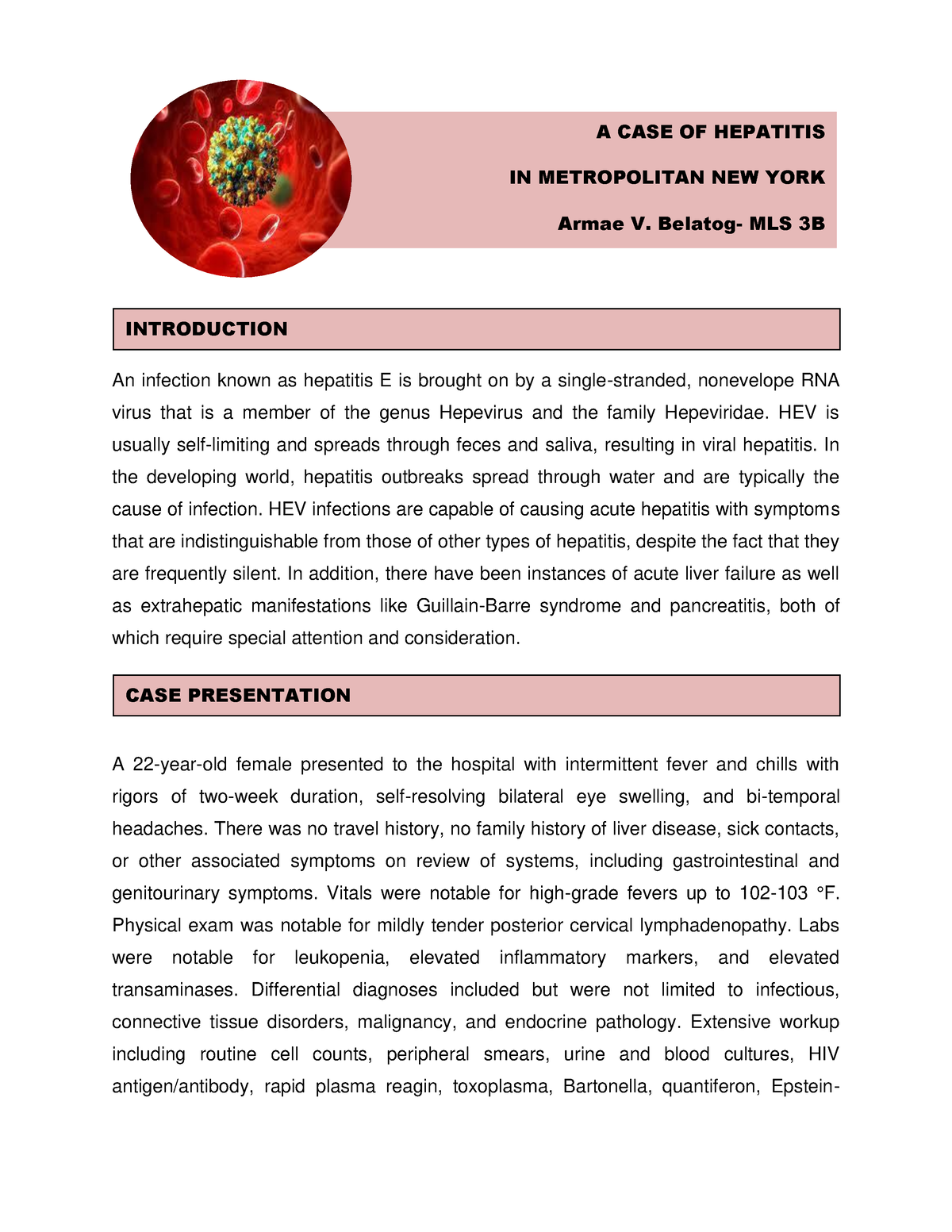 case study in immunology