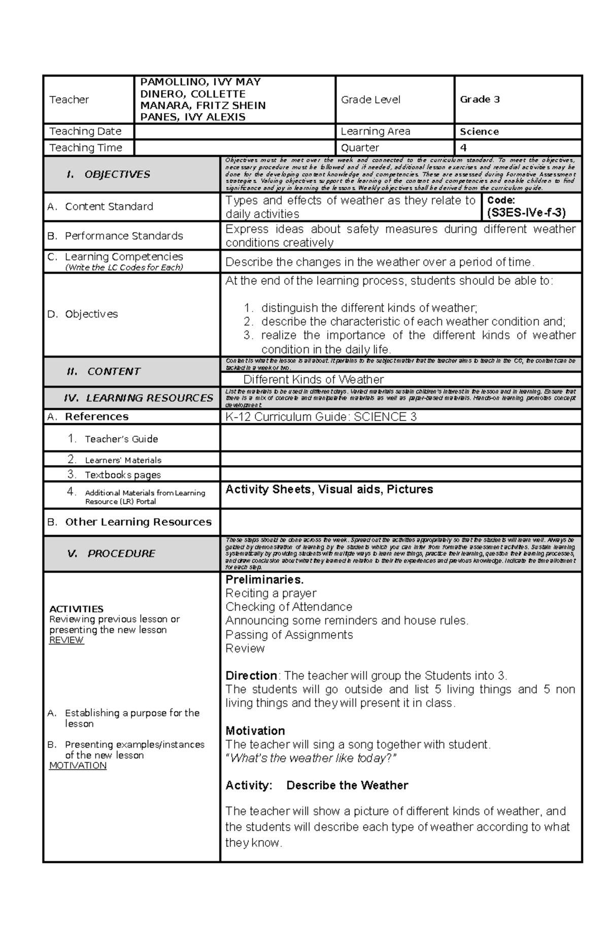 Multigrades-1 - Science Lesson Plan in Teaching Multigrades Classes ...