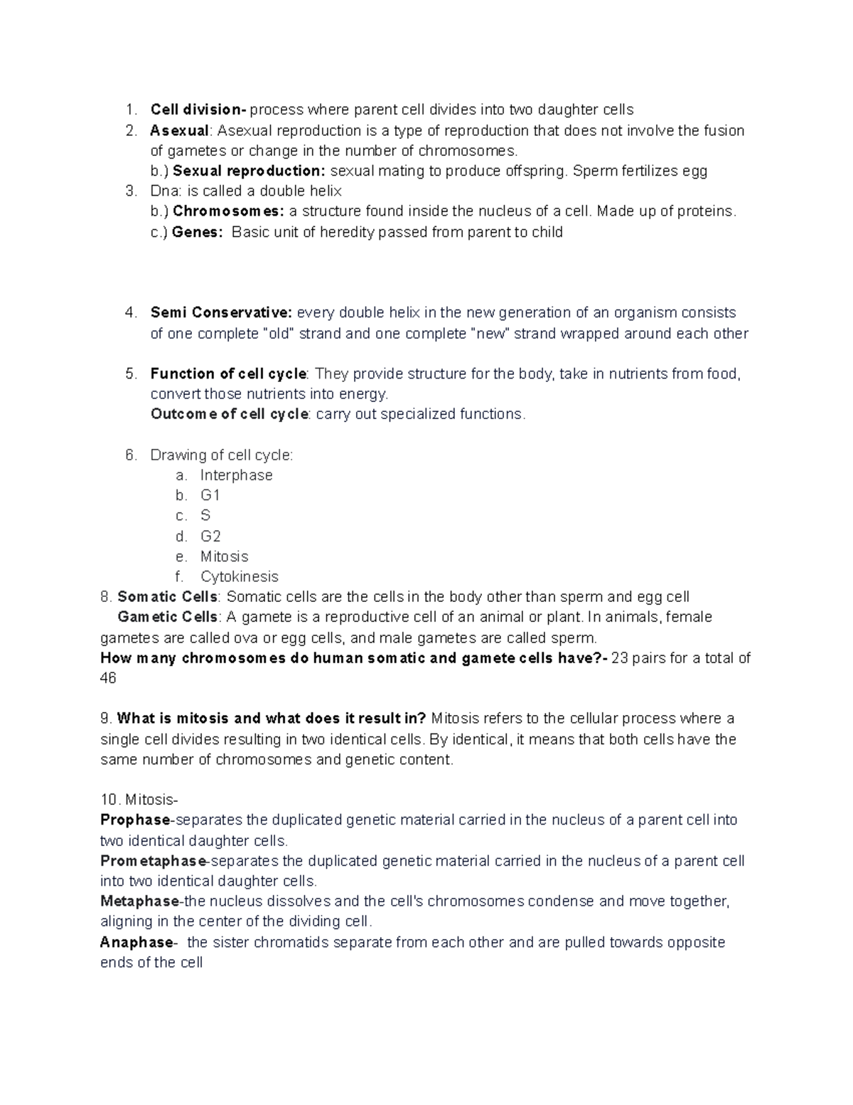 Mitosis and Meiosis - Cell division- process where parent cell divides ...