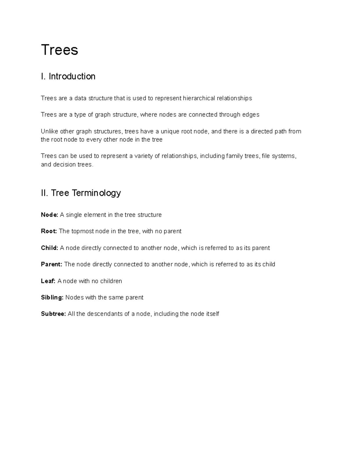 Computer Science I (EGR-1210) Lecture 31 - Trees - Trees I ...