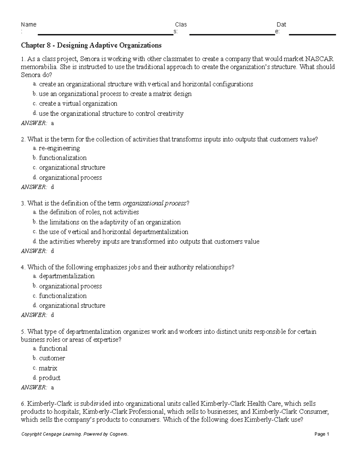Chapter 8 Designing Adaptive Organizations - : s: e: Chapter 8 ...