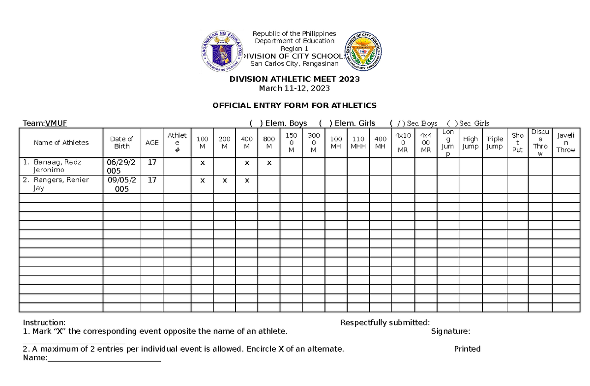 Seeding-FORM-boys - Study guide - Republic of the Philippines