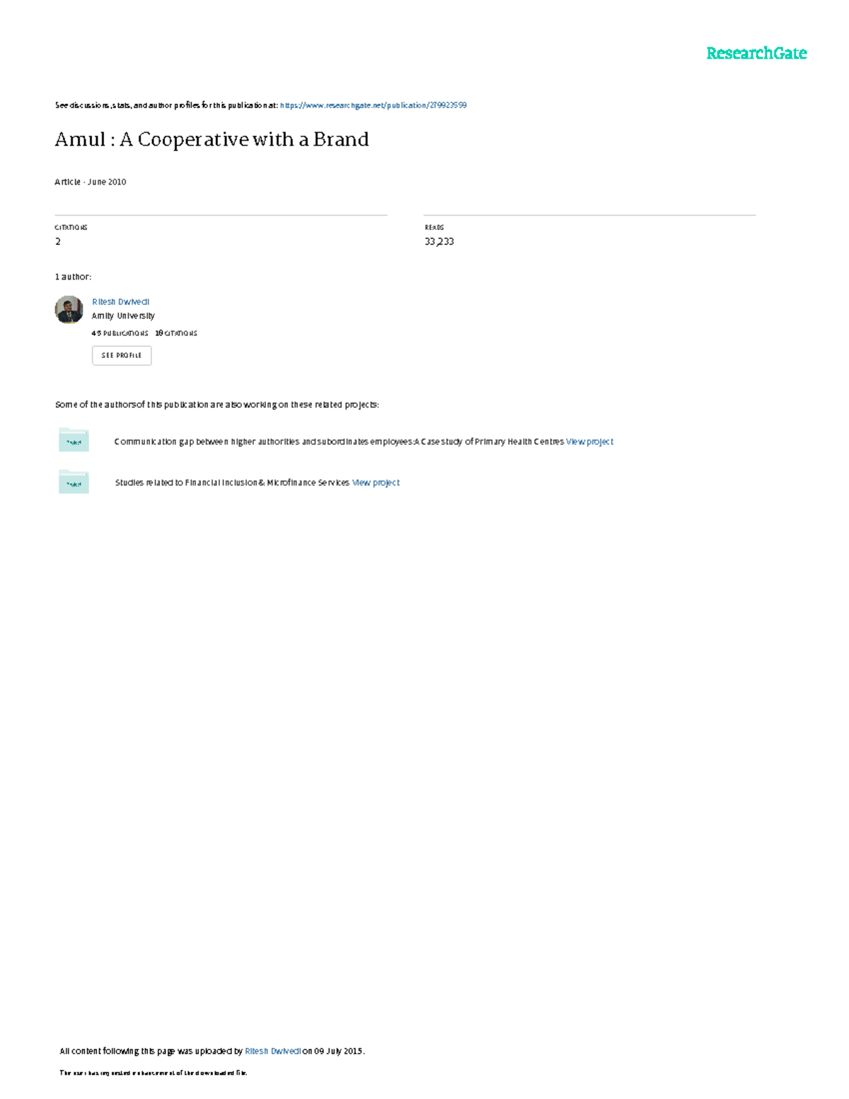 AMUL Paper - See discussions, stats, and author profiles for this ...