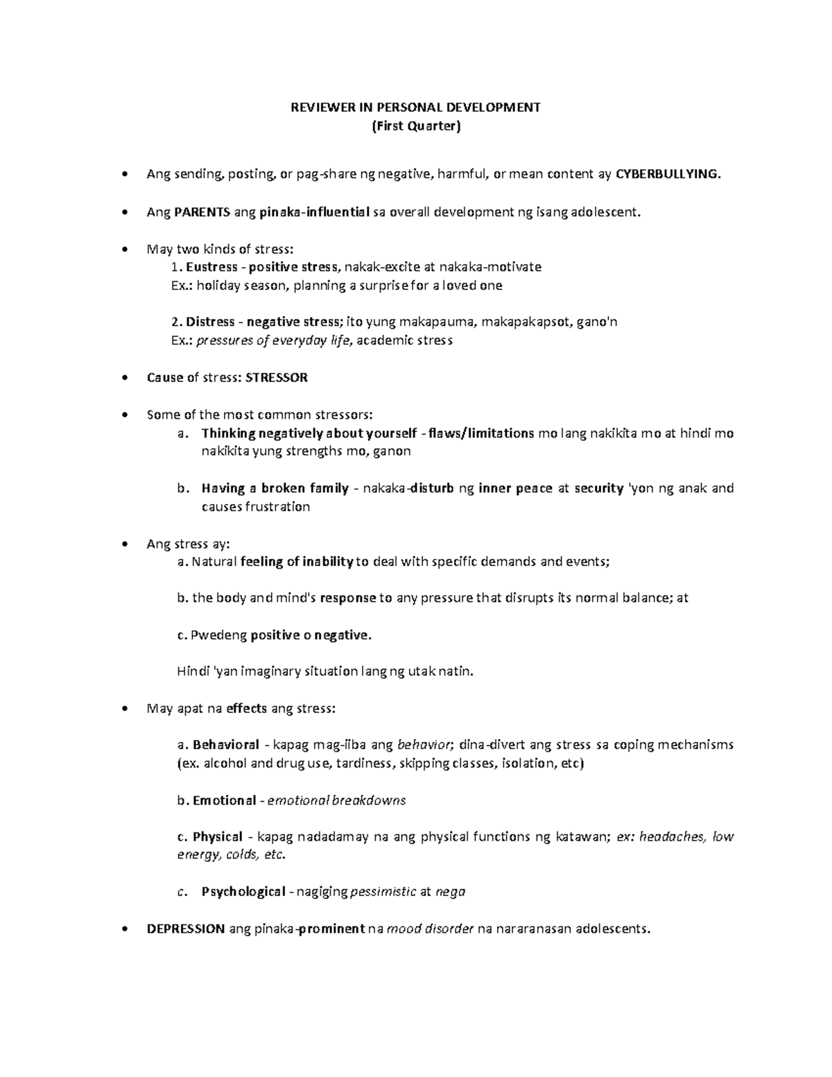 Reviewer IN Personal Development - REVIEWER IN PERSONAL DEVELOPMENT ...