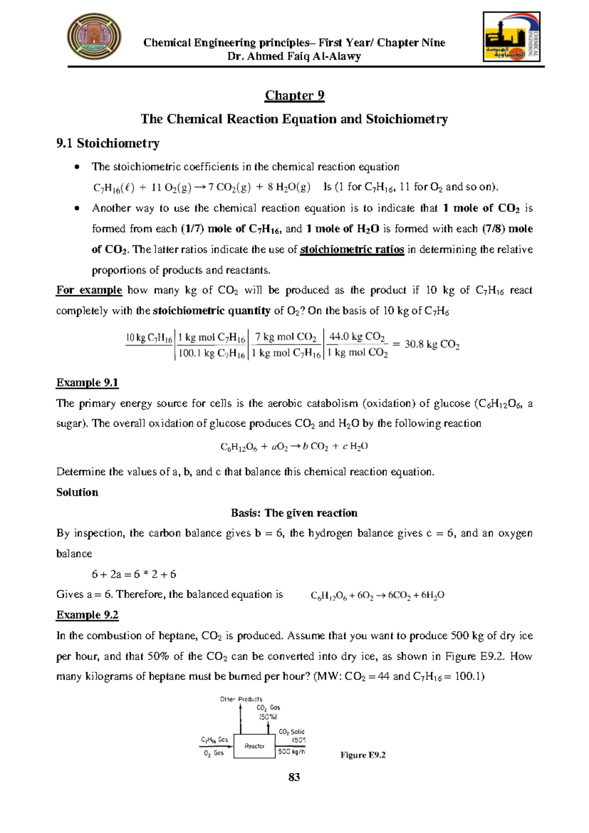 Dokumen - HW for chme 203 - Dr. Ahmed Faiq Al-Alawy Chapter 9 The ...