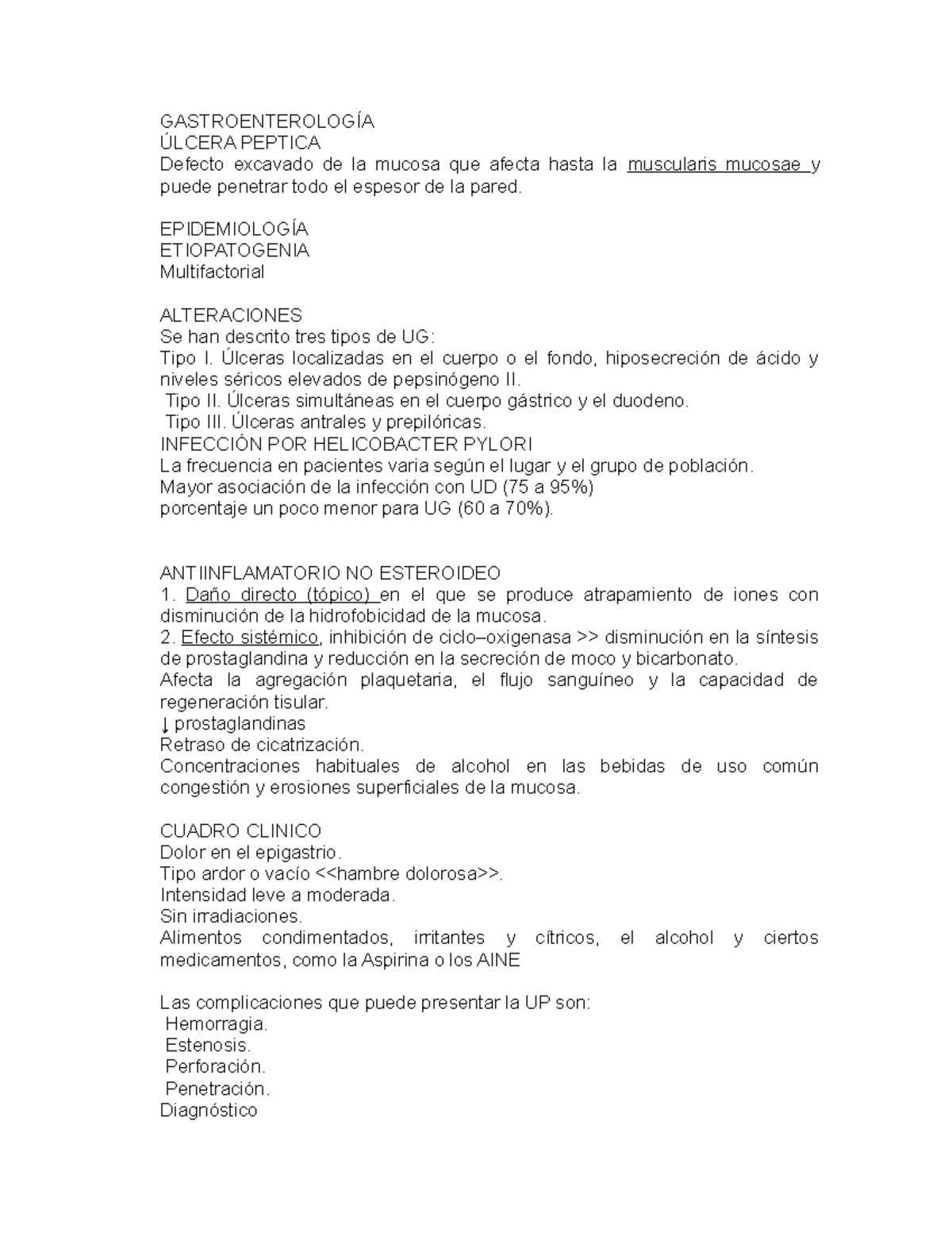 Dieta para gastritis peptica