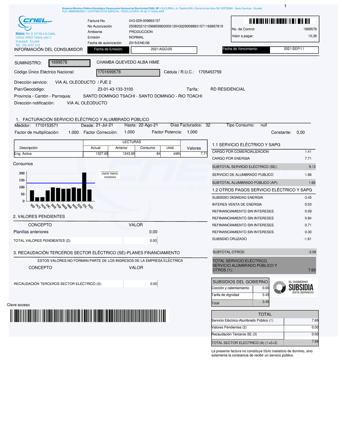 Planilla DE LUZ fhjrtjhy LECTURAS Descripción Actual Anterior
