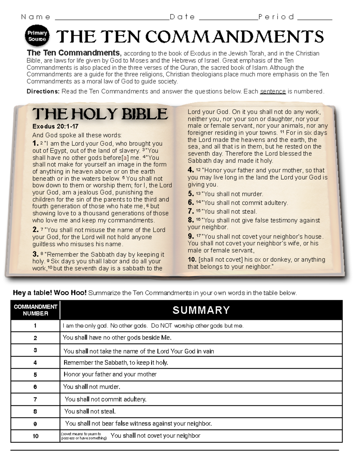 Kami Export - 01B Ten Commandments - N a m e ...