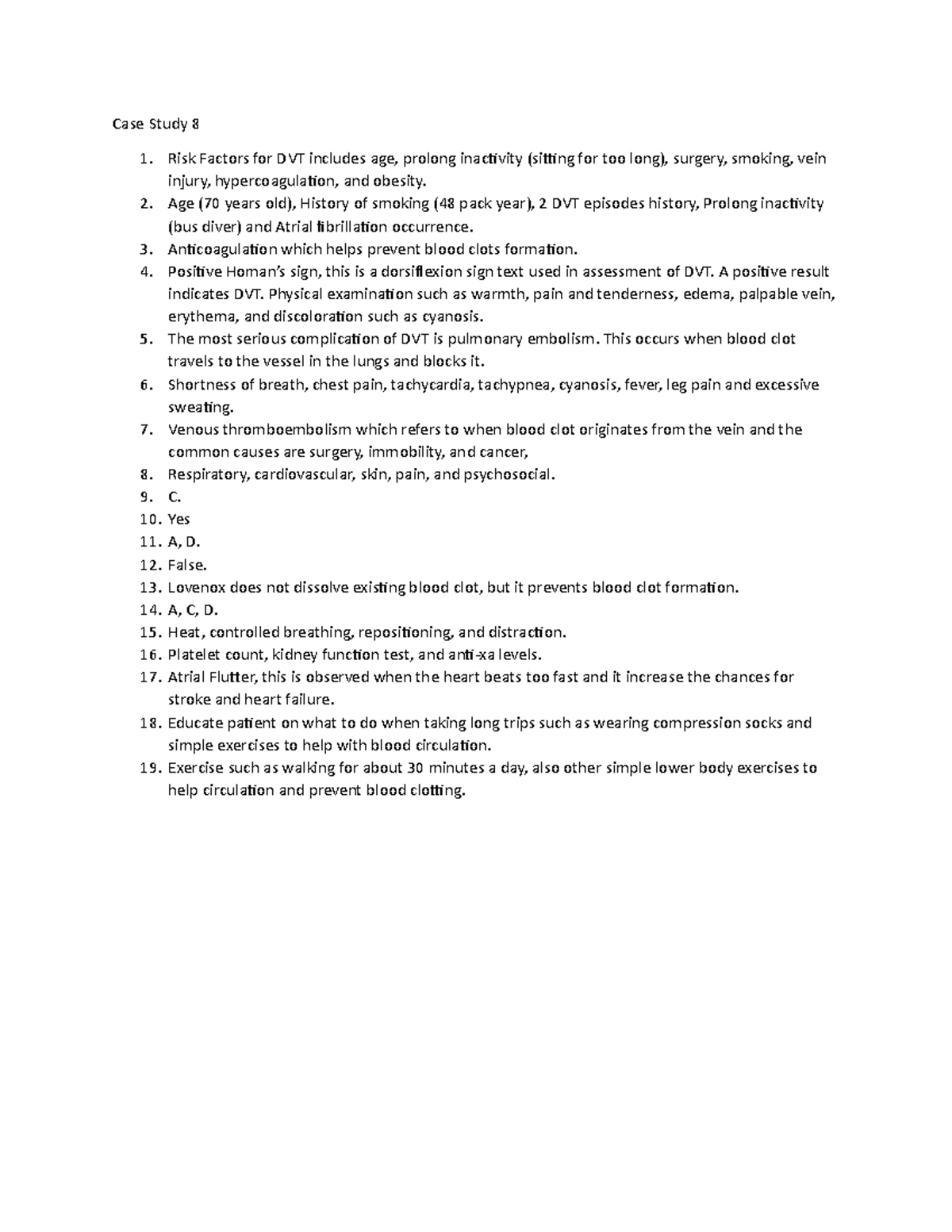 Case 8 - from critical reasoning textbook - Case Study 8 Risk Factors ...
