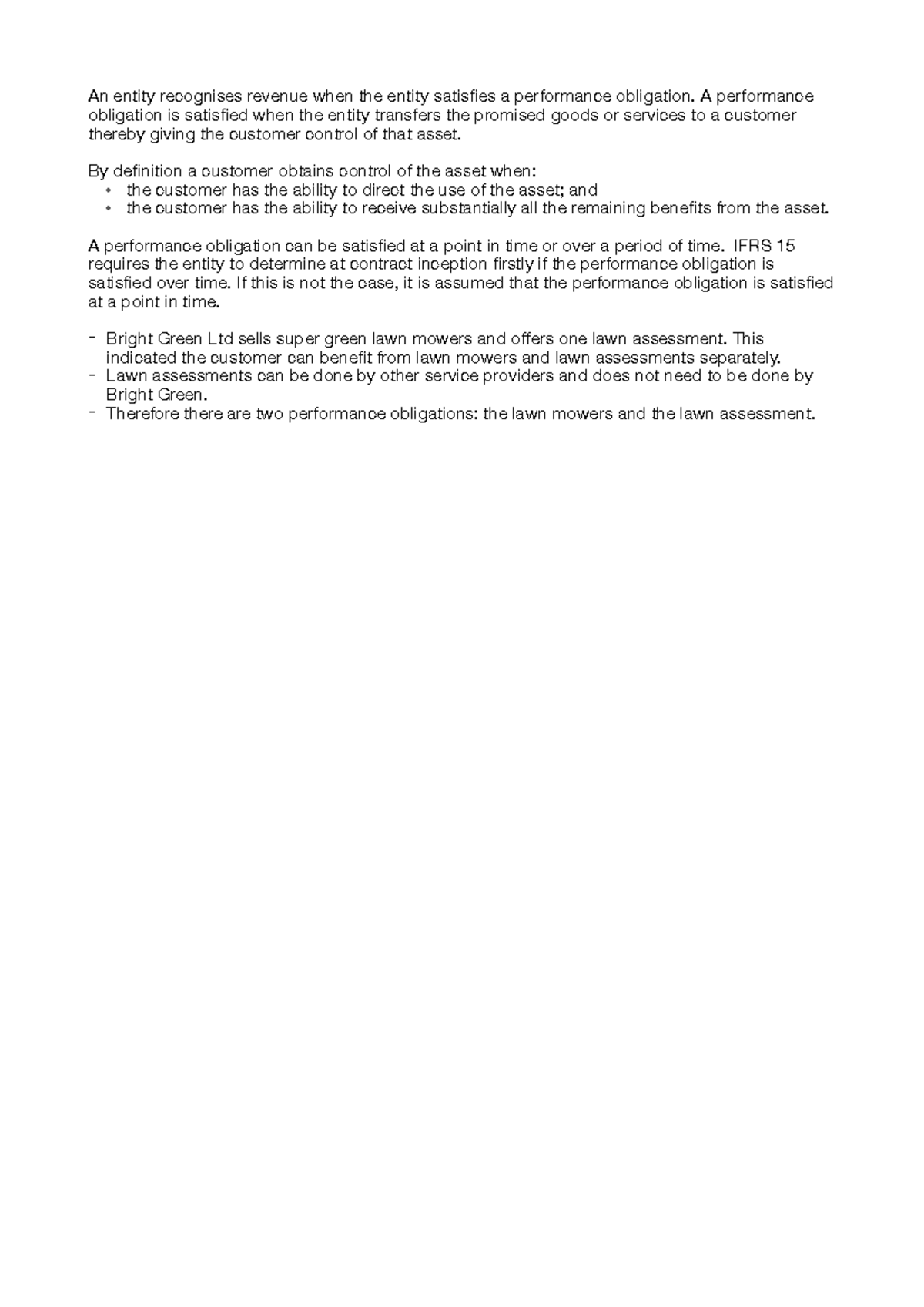 Activity 4 - An entity recognises revenue when the entity satisfies a ...