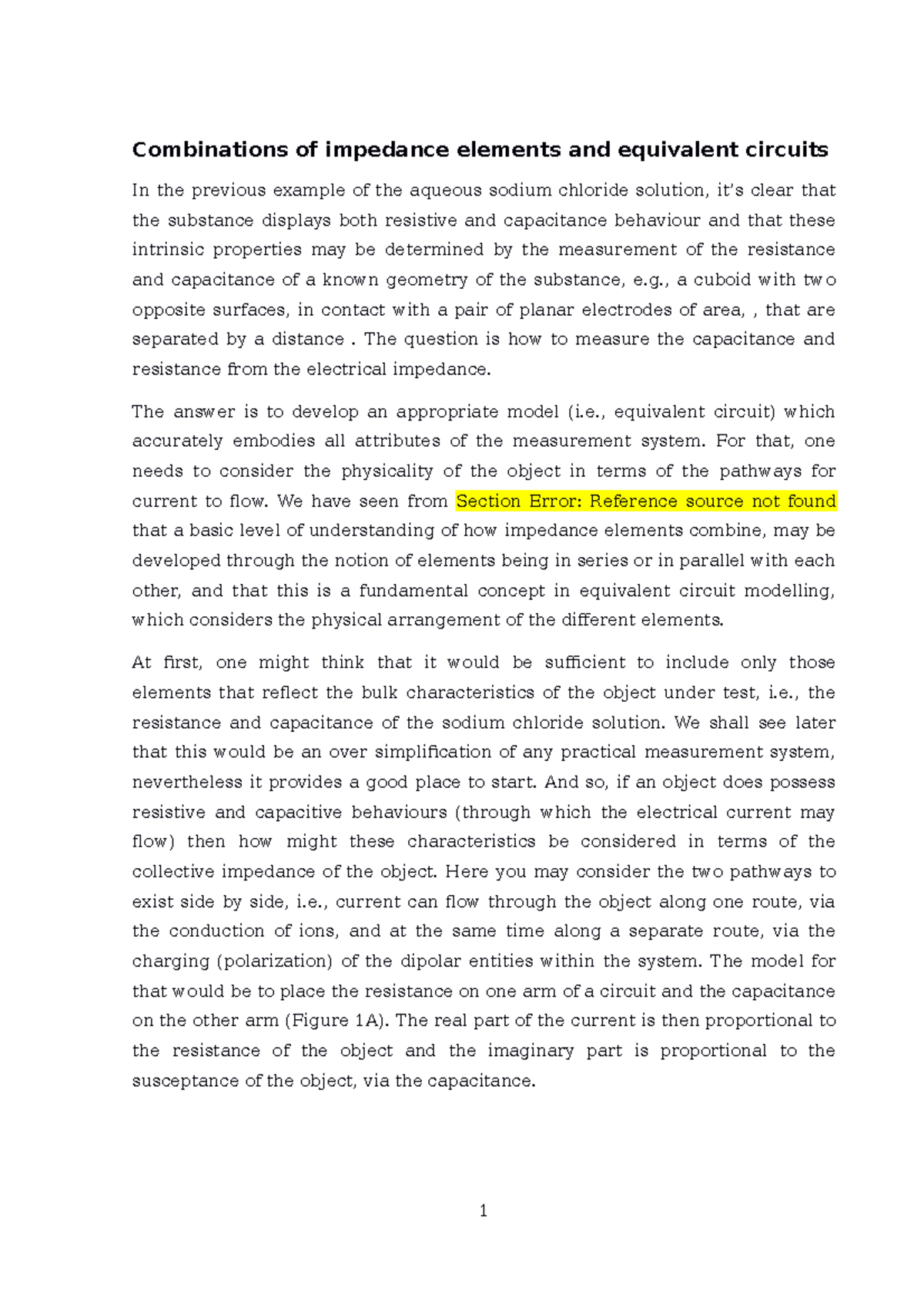 Combinations of impedance elements and equivalent circuits - , a cuboid ...