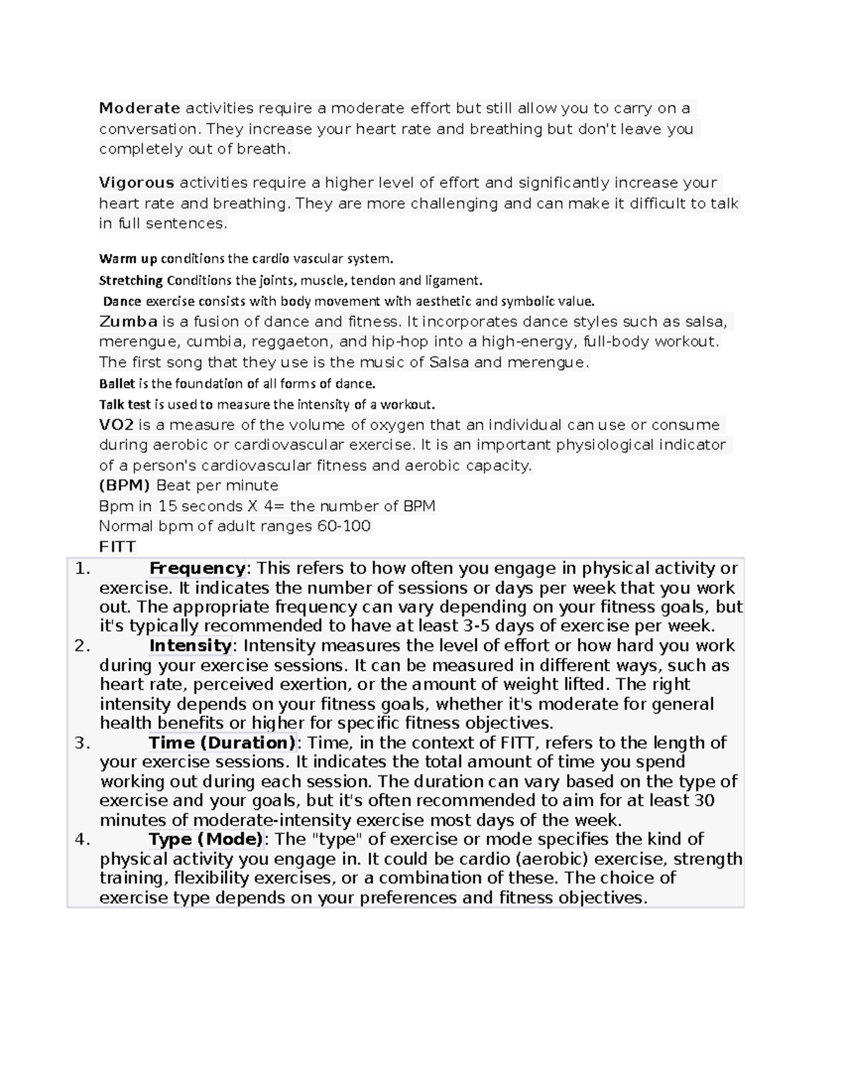 12-grade-eepal - Class notes - Moderate activities require a moderate ...