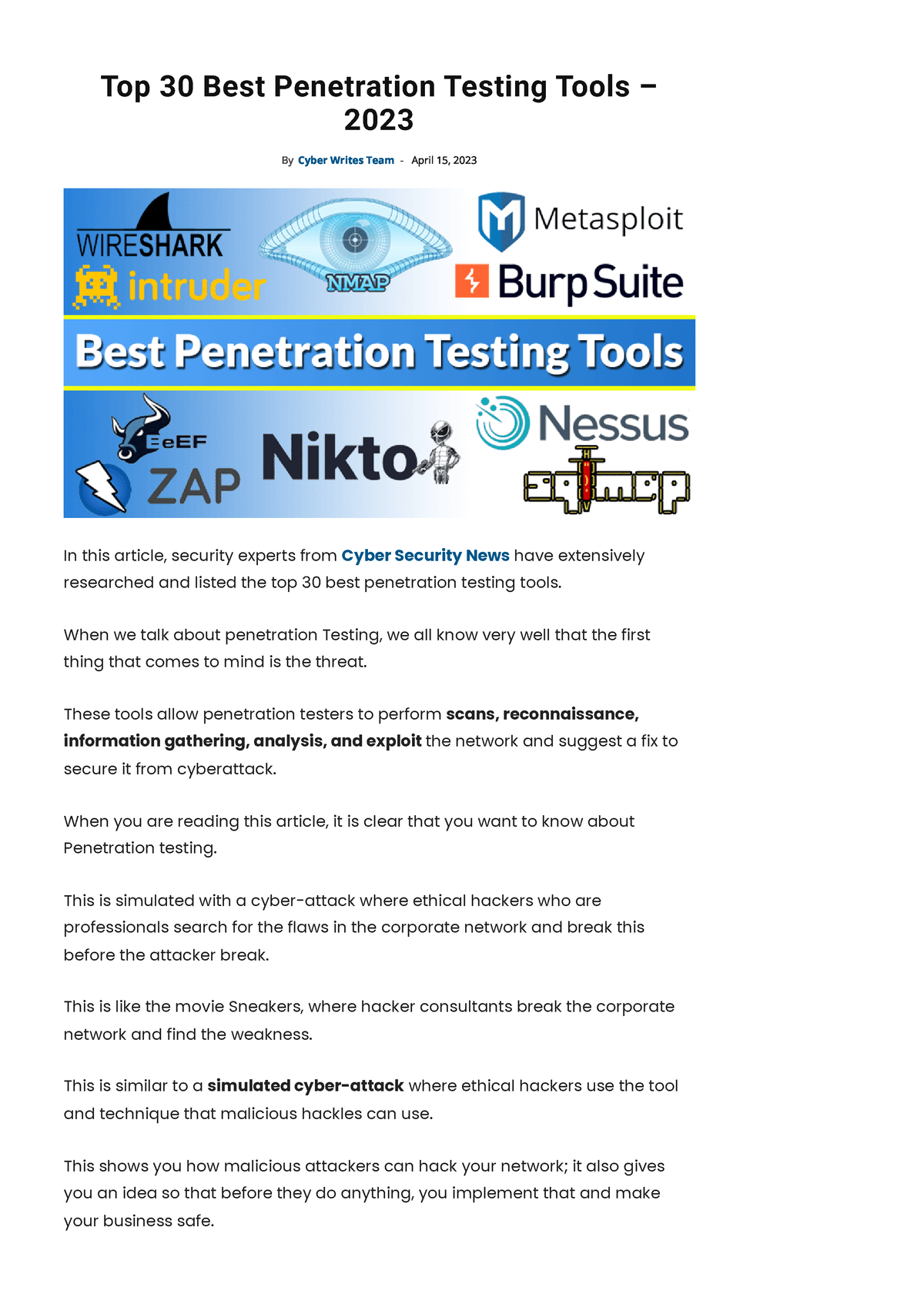 30 Best Penetration Testing Tools - 2023 (New List) - Top 30 Best ...