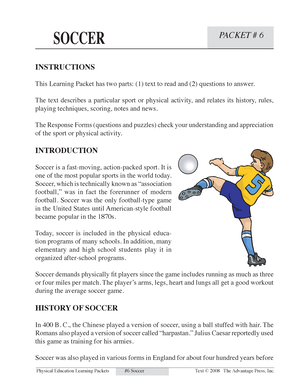 Football Trivia Basic Rules Edition Exercise Game for Kids (w