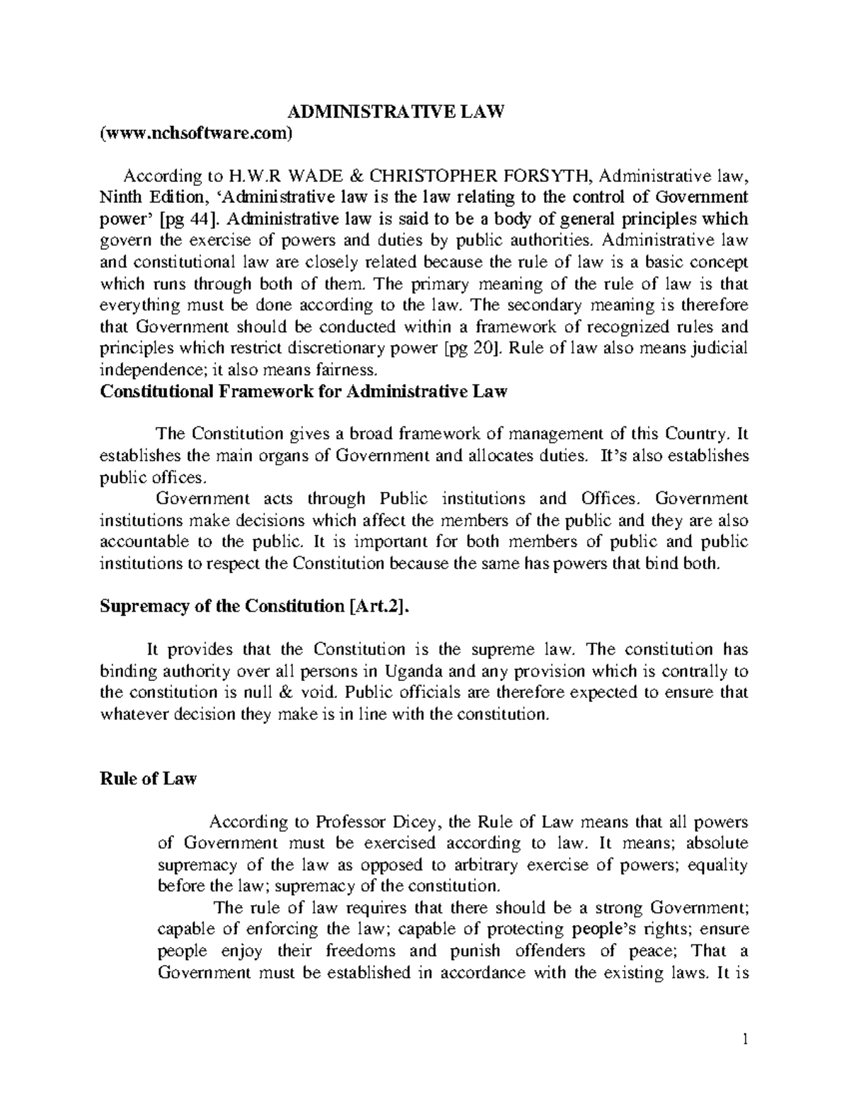 Administrative LAW Notes - Warning: Popup annotation has a missing or ...