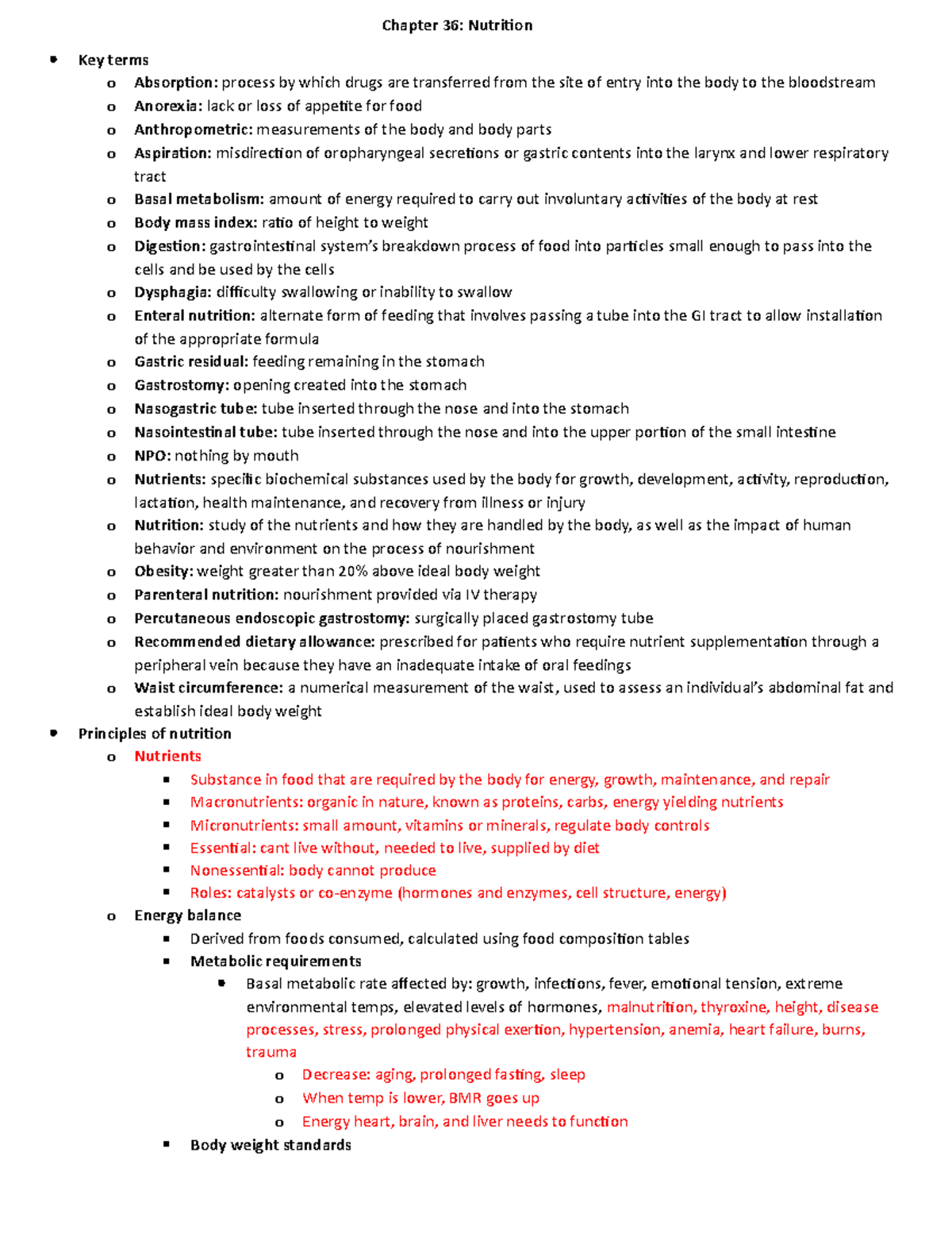 Chapter 23, 36 Taylor Fundamentals of Nursing Chapter 36
