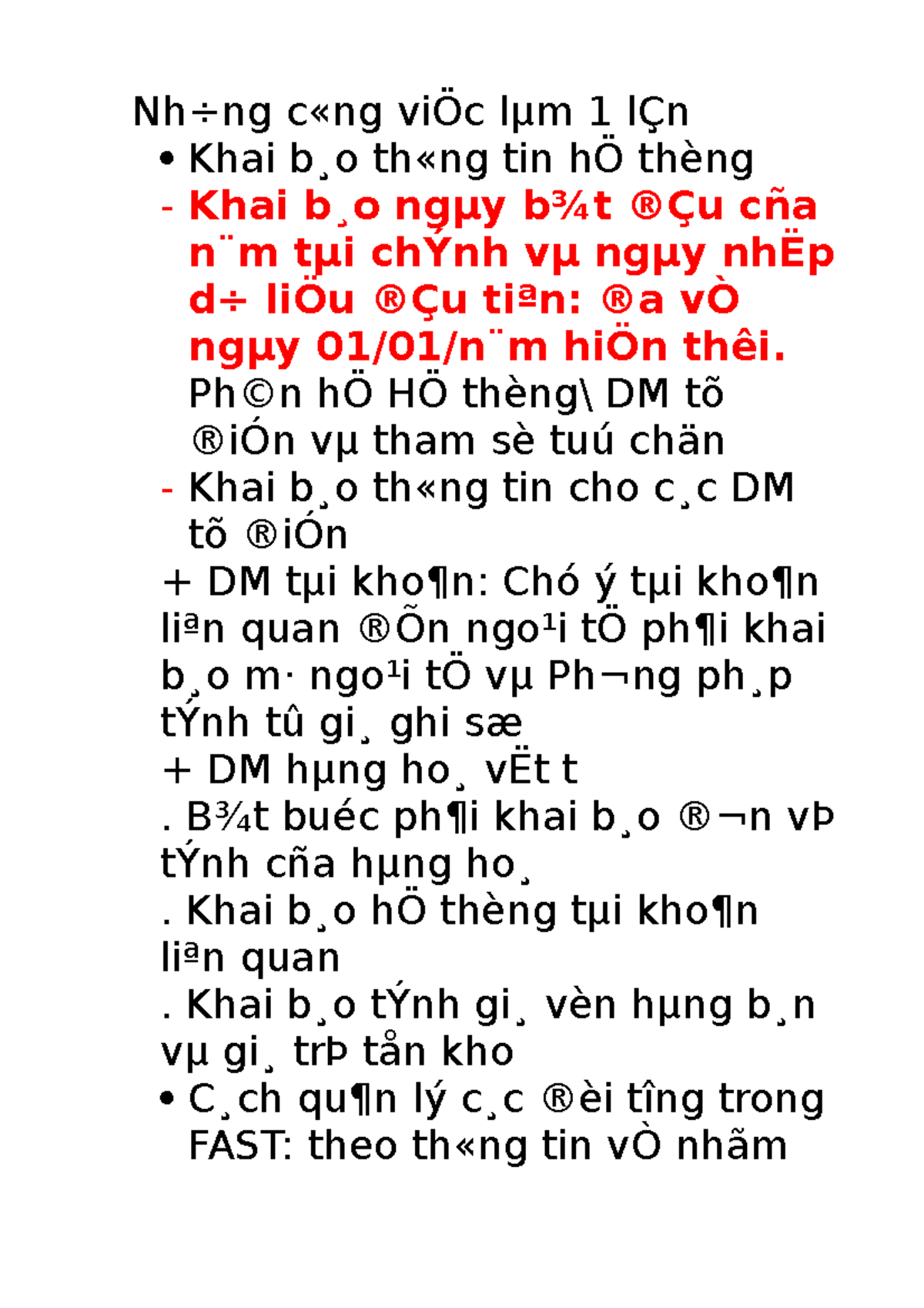 Thực Hành Kế Toán Máy - Nh÷ng C«ng ViÖc Lμm 1 LÇn Khai B ̧o Th«ng Tin ...