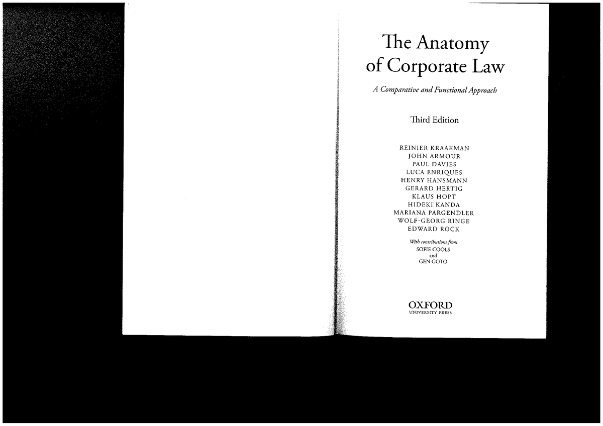 The Anatomy of Corporate Law - The Anatomy of Corporate Law - Studocu
