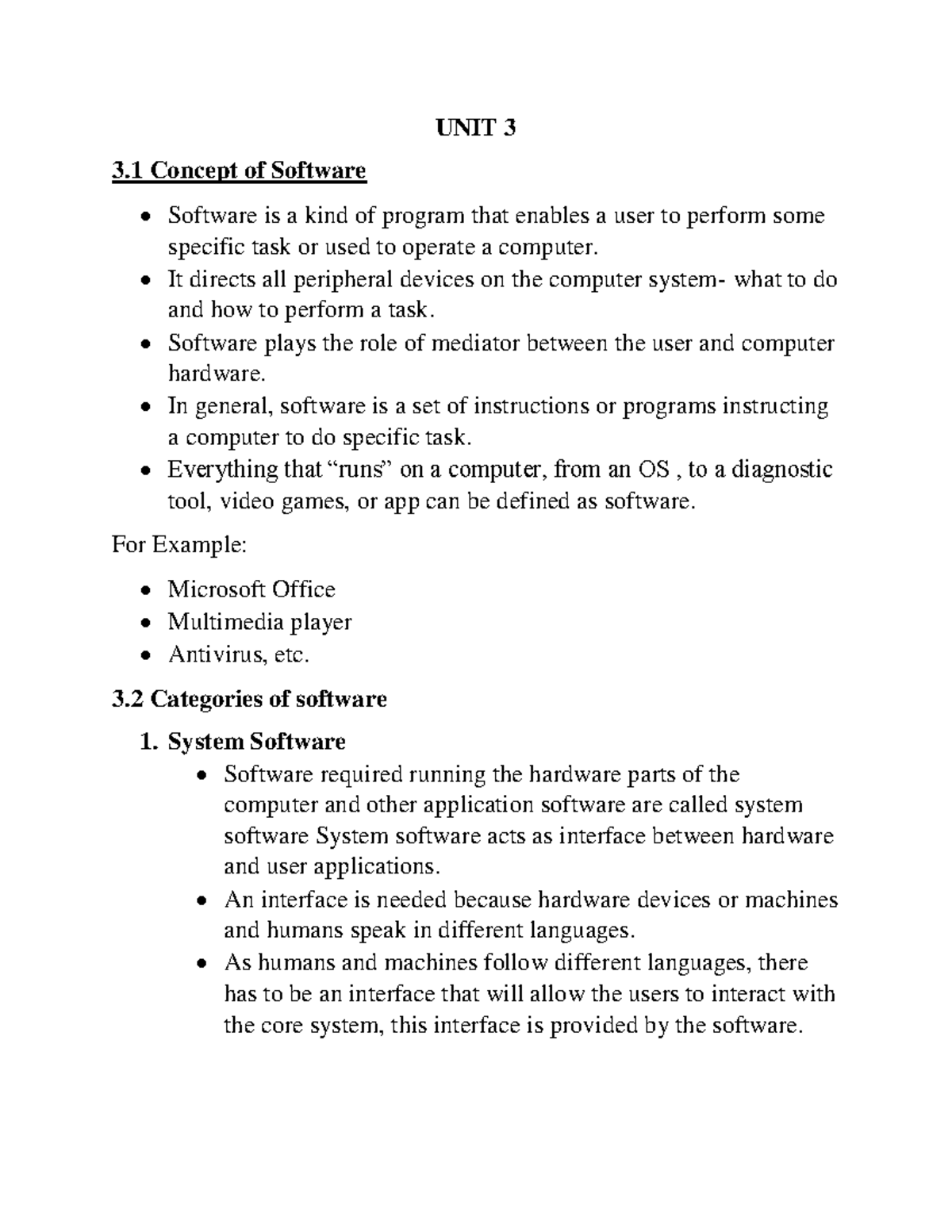 Computer Software &Operating system UNIX - UNIT 3 3 Concept of Software ...