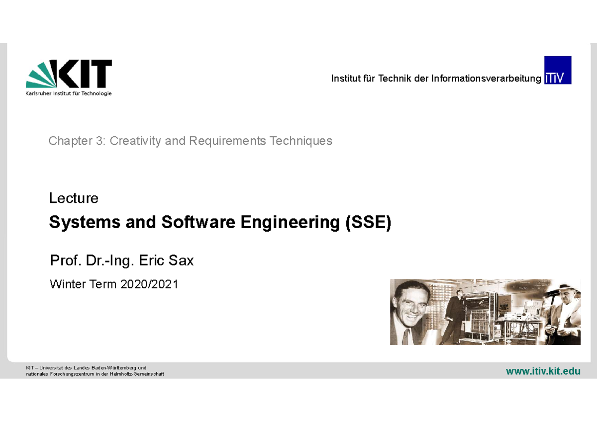 3 SSE WT 2020 Requirements Sx KIT Universität des Landes Baden