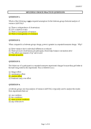 WEEK 8 Factorial Anova Revision - with Answers - WEEK 8 Factorial ANOVA ...