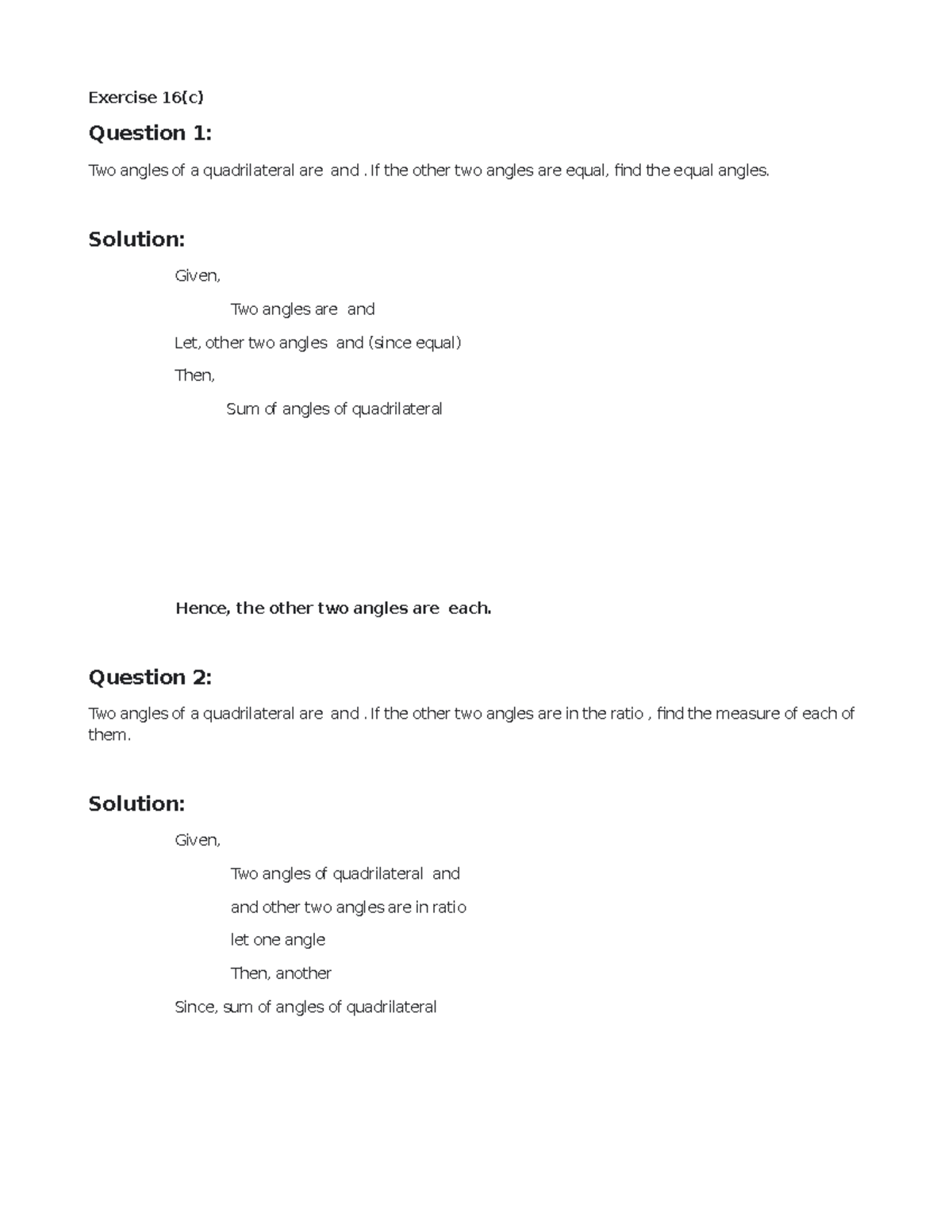 Concise 8 Understanding Shapes Part 4 - Exercise 16(c) Question 1: Two ...