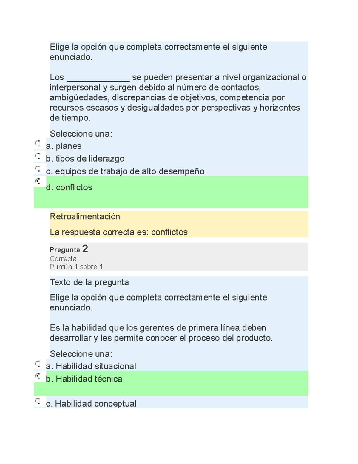 Examen Gestion Estrategica Organ. 2 - Elige La Opción Que Completa ...