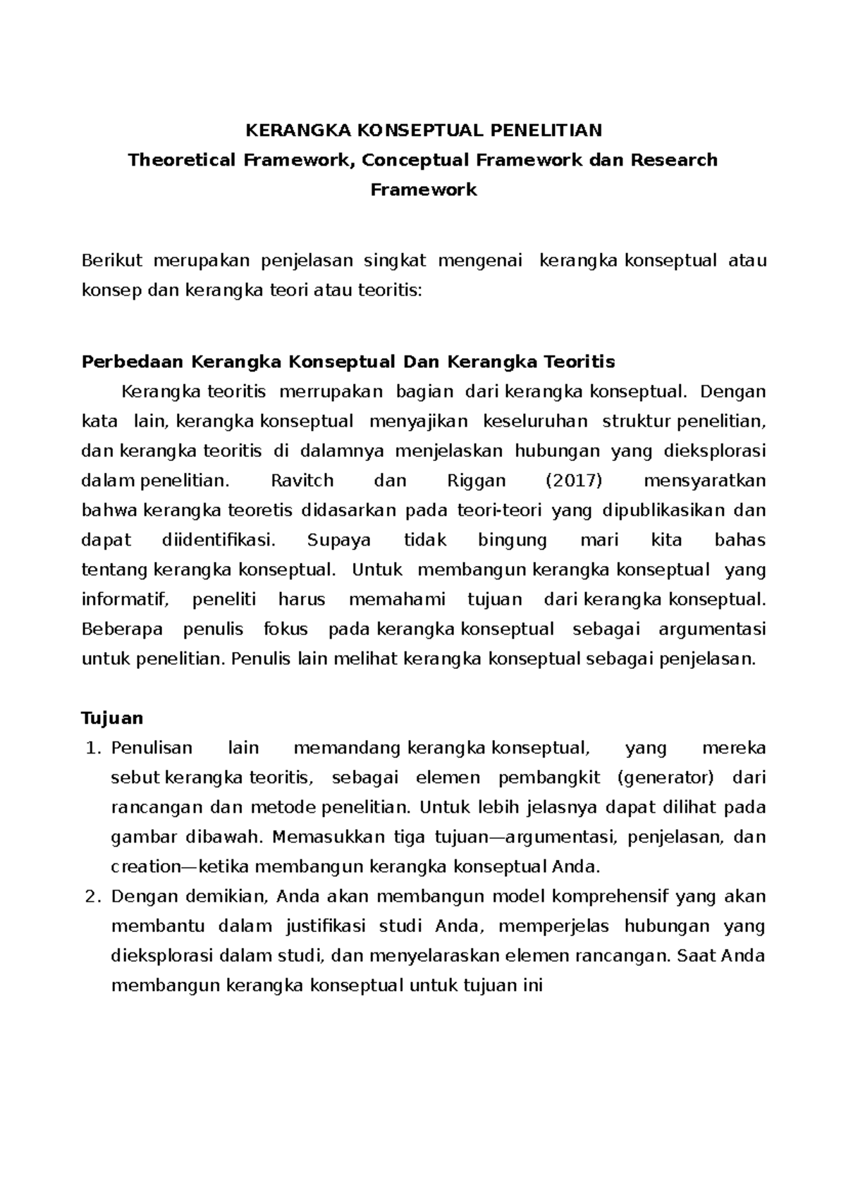 Kerangka Konseptual Penelitian - KERANGKA KONSEPTUAL PENELITIAN ...